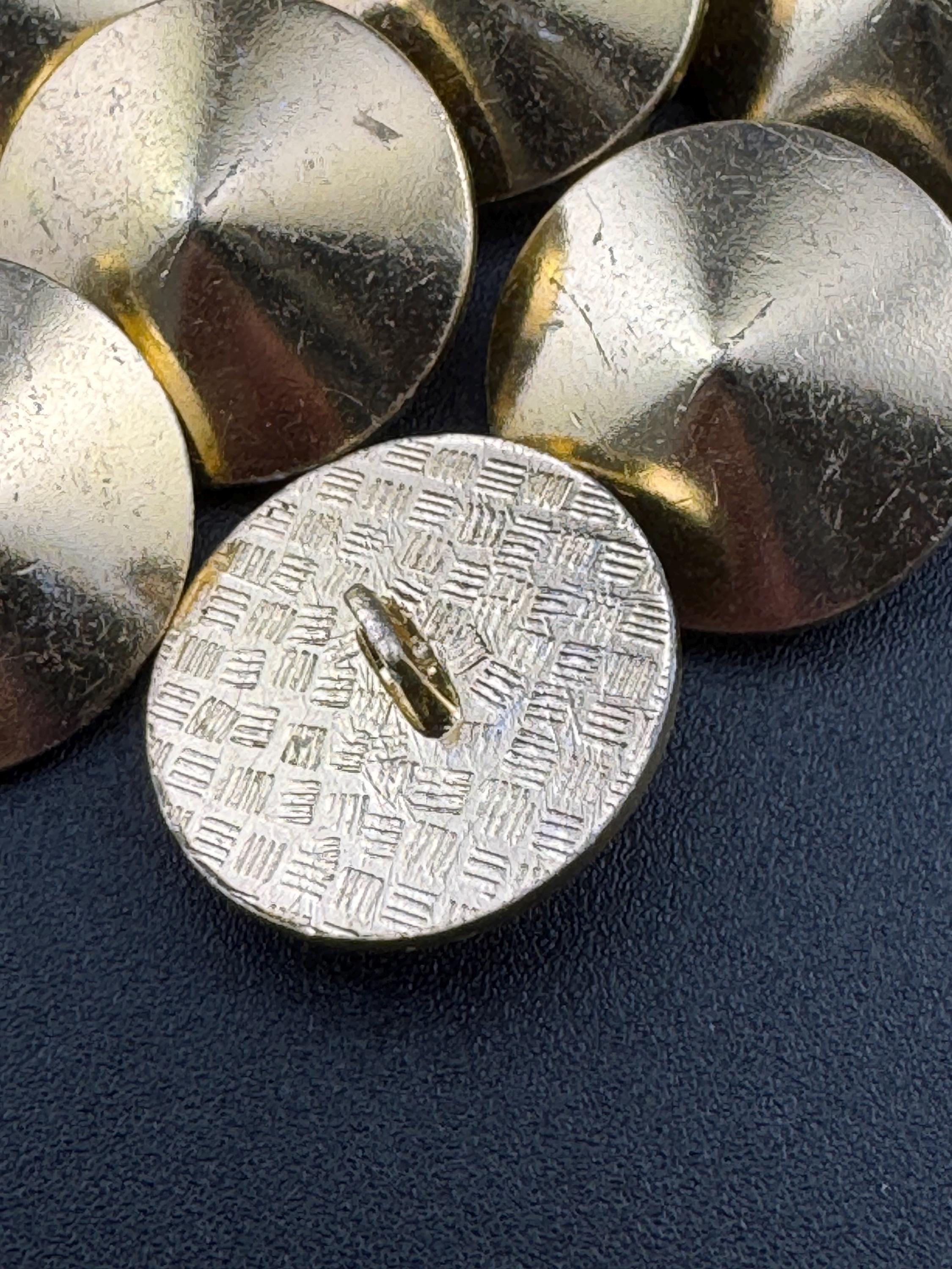 Vintage Gold Tone Conical Buttons: 18mm Sewing Supplies (Pack of 10)