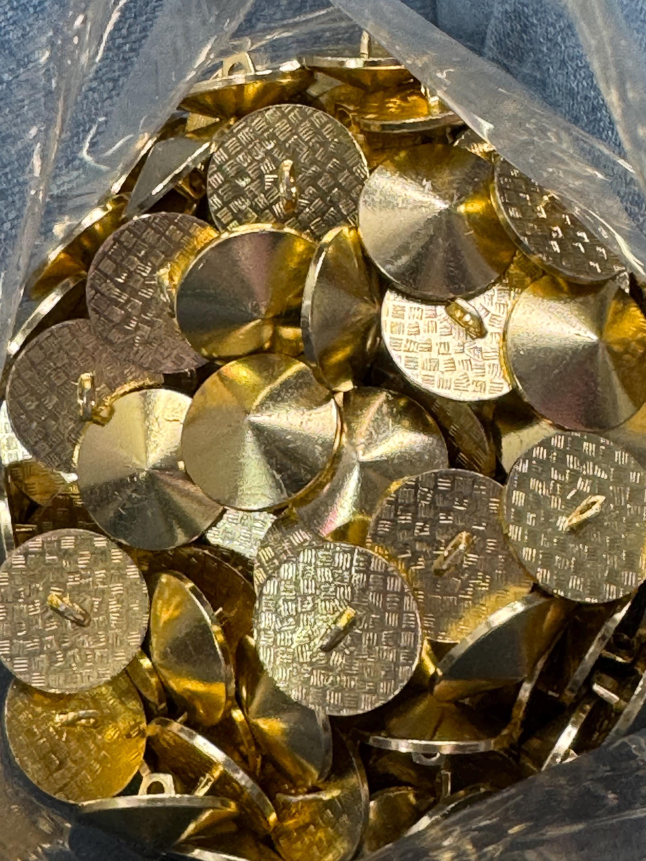 Vintage Gold Tone Conical Buttons: 18mm Sewing Supplies (Pack of 10)