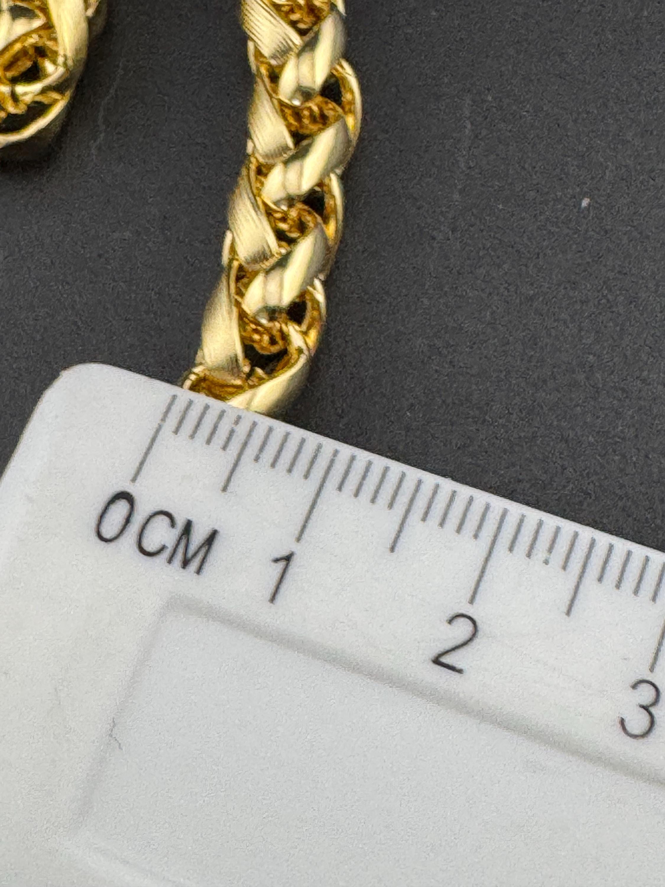 7mm thick wheat link chain, 41cm Retro 1980s gold plated