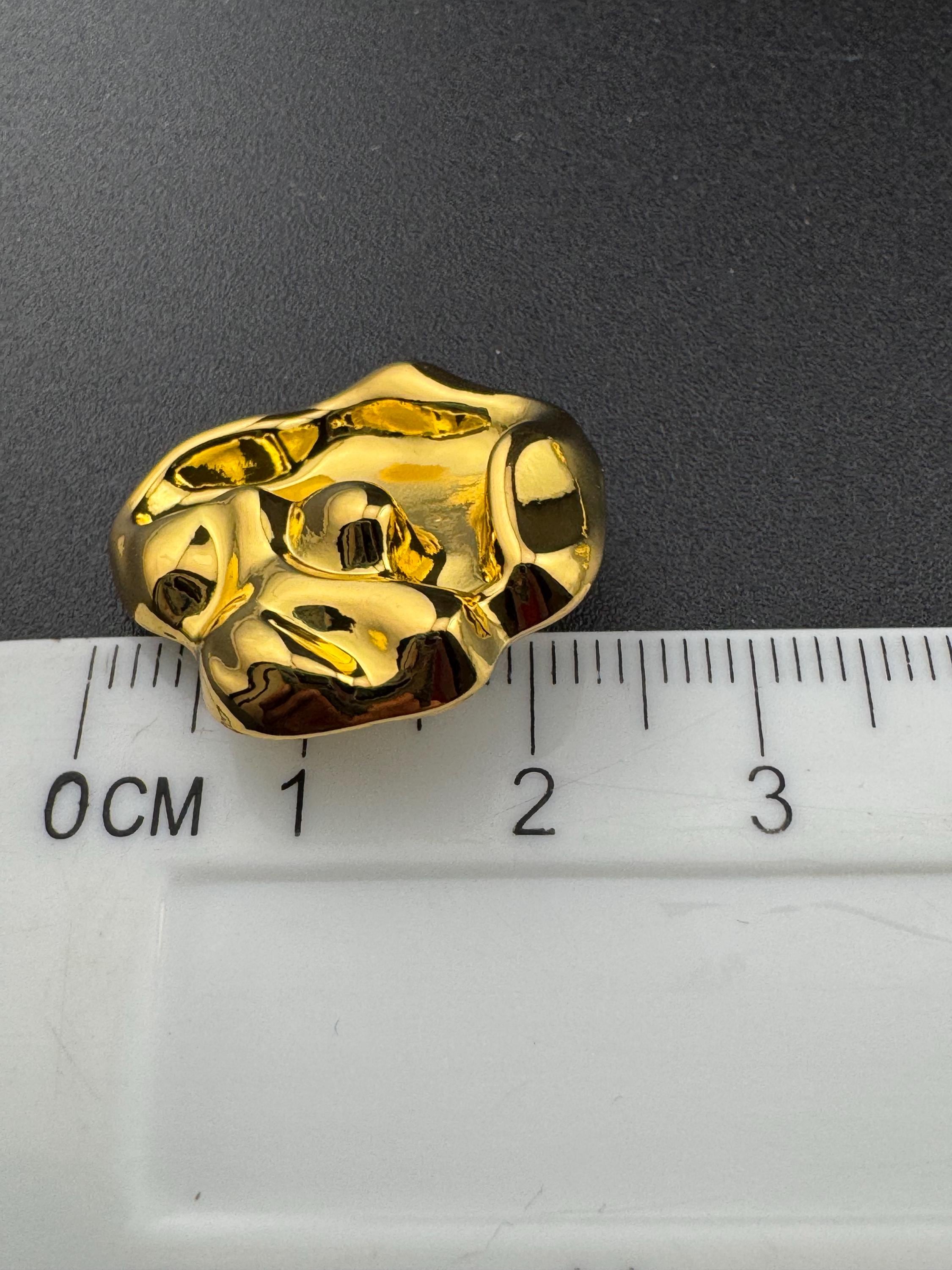 23mm gold irregular shaped metal buttons, (5 pack) abstract design