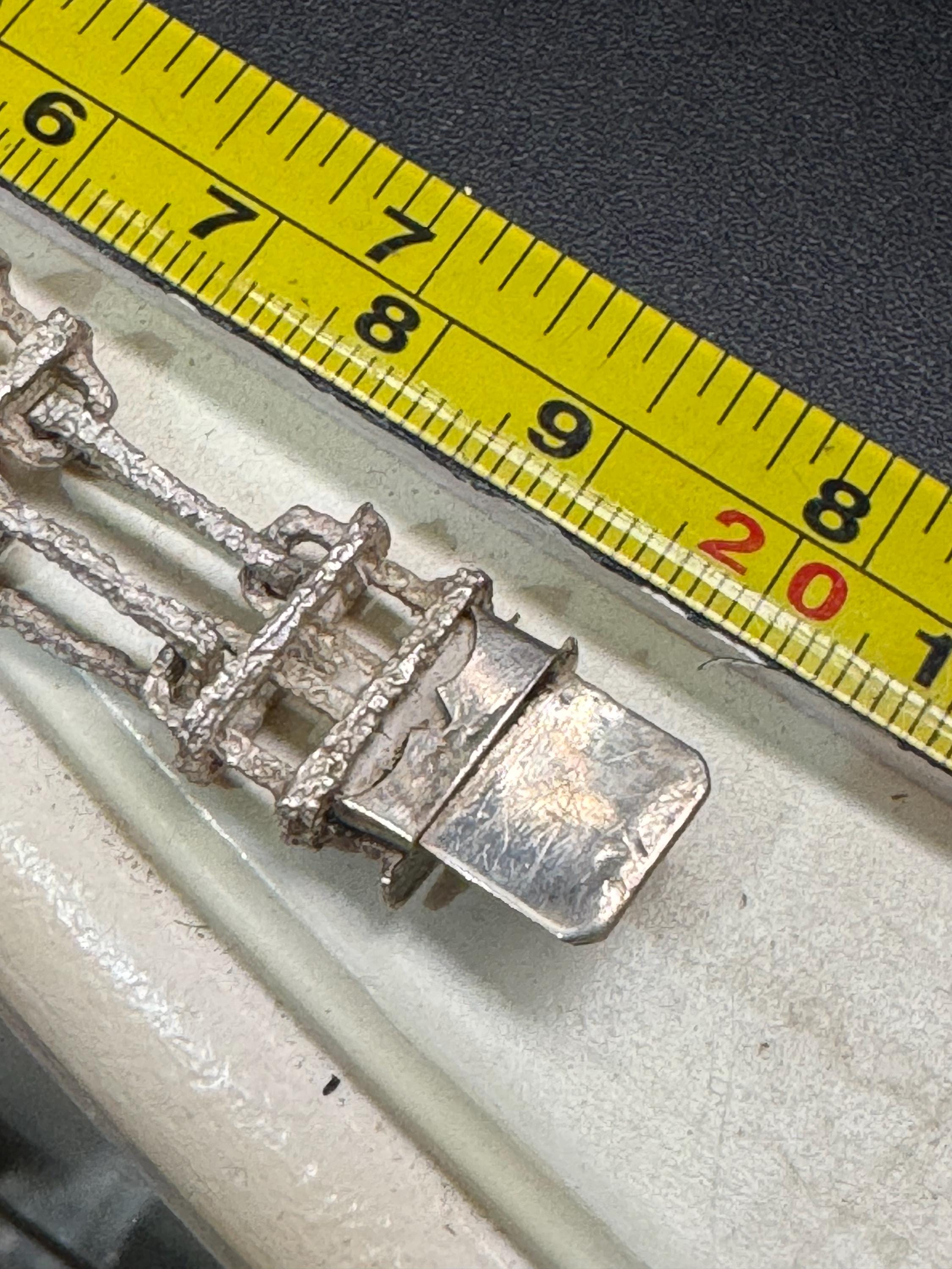 Vintage Sterling Silver Bark Textured Bracelet and Clip-On Earrings Set