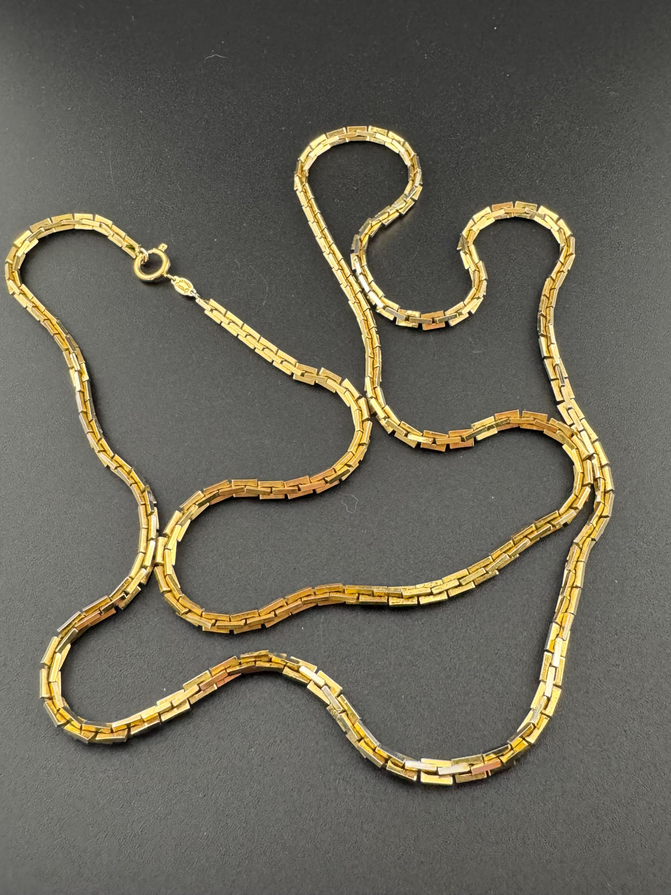 signed GROSSE Designer vintage 103cm long gold plated fancy chain link necklace