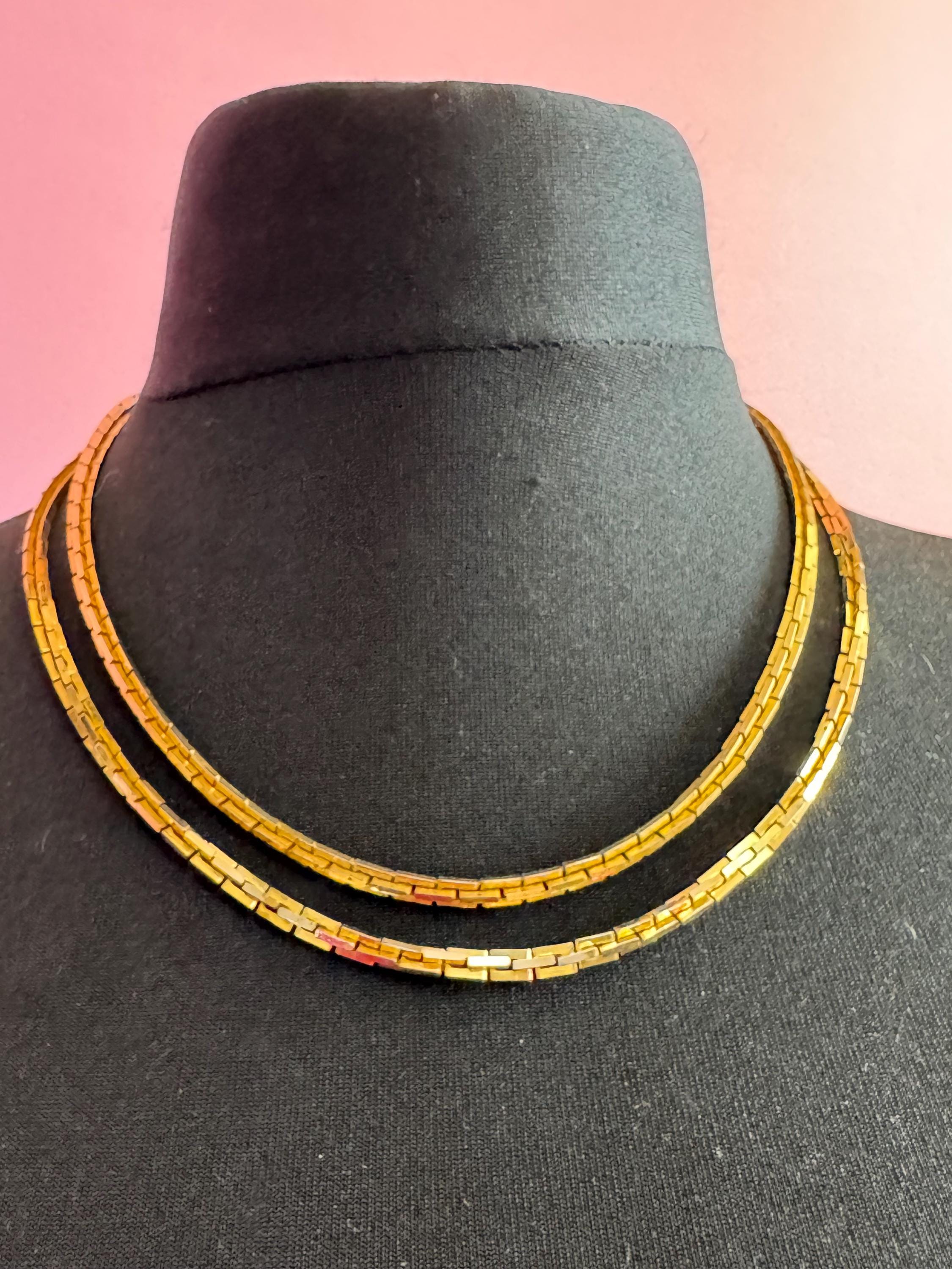 signed GROSSE Designer vintage 103cm long gold plated fancy chain link necklace