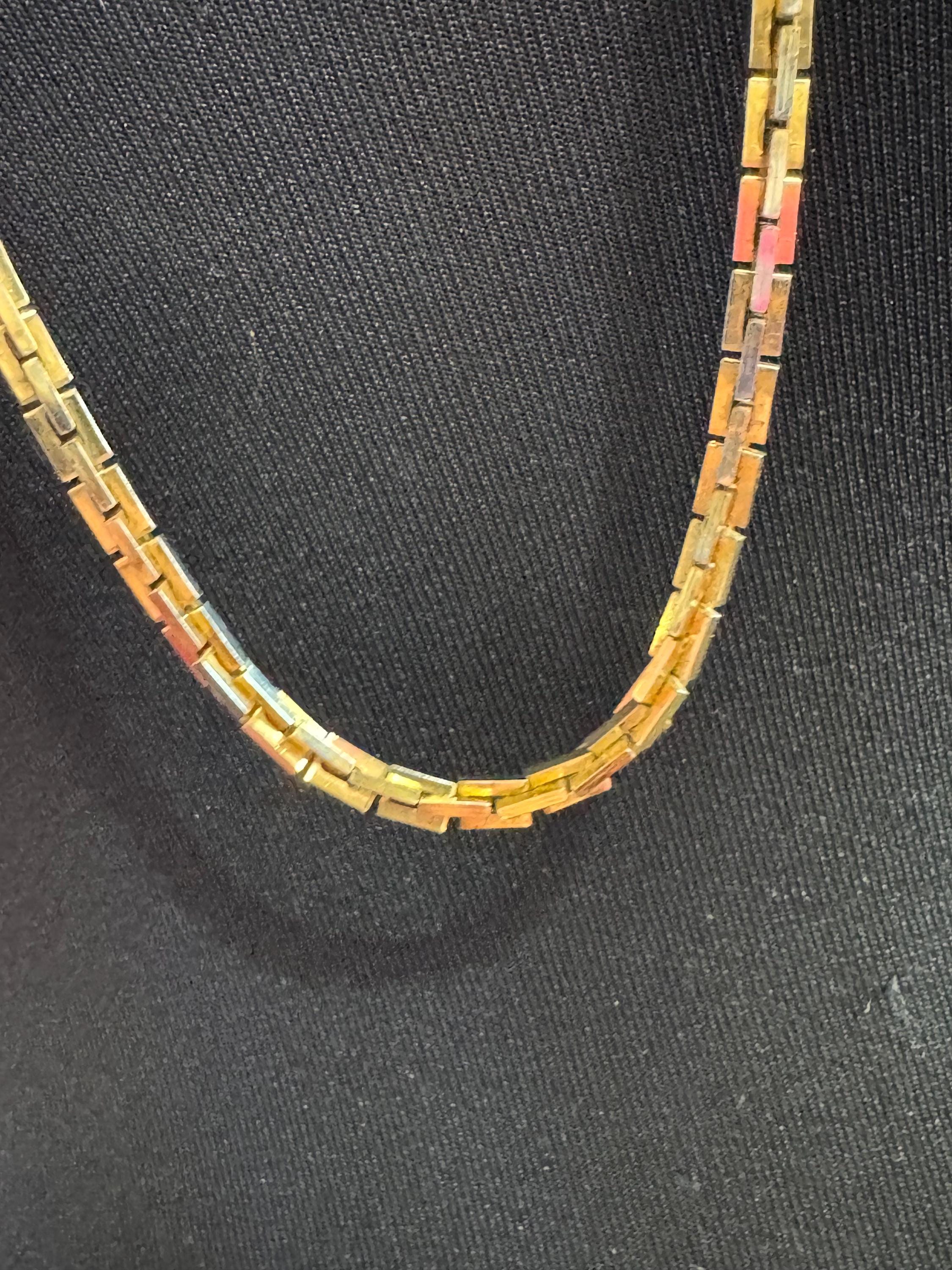 signed GROSSE Designer vintage 103cm long gold plated fancy chain link necklace