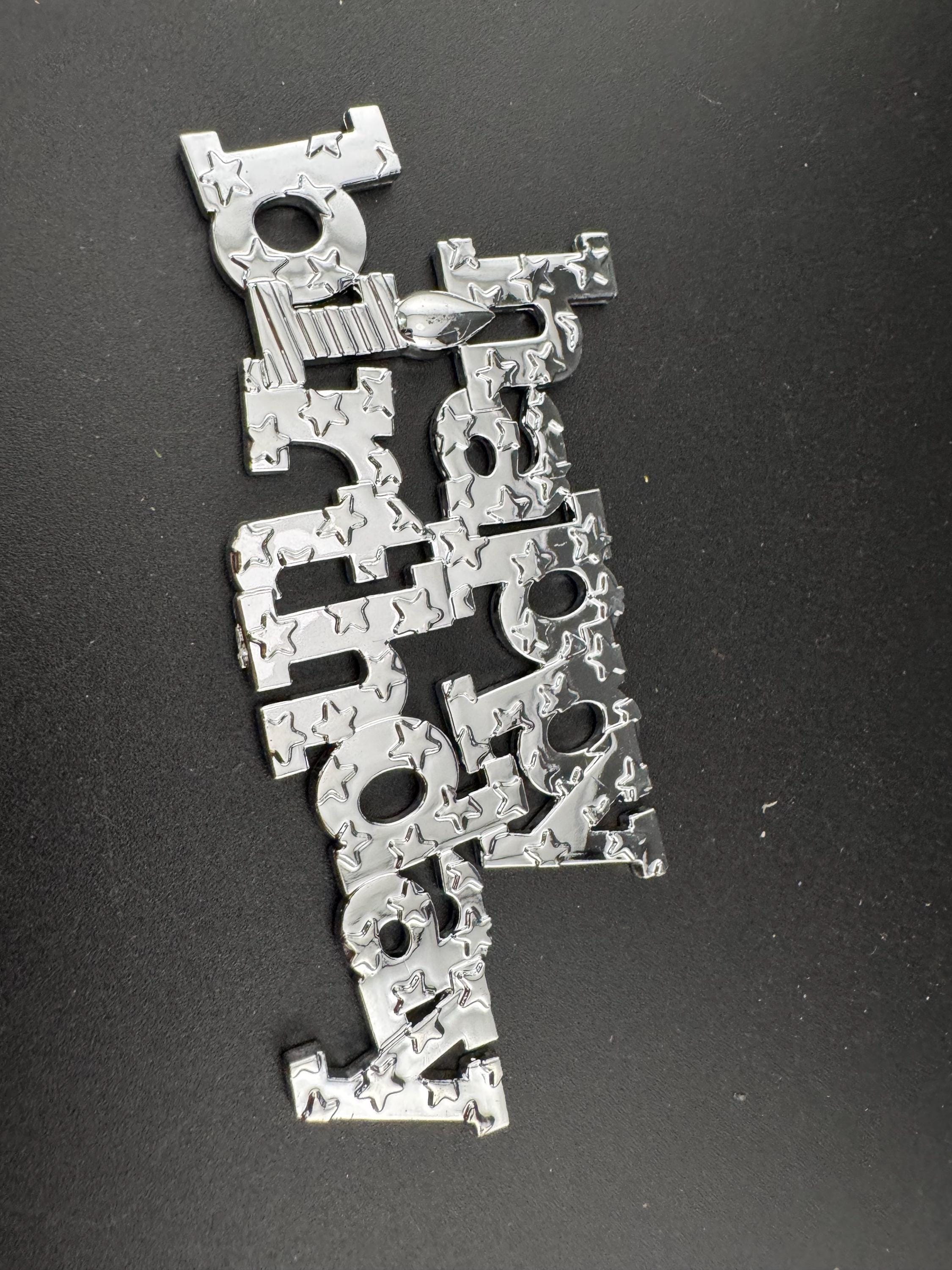 Vintage Happy Birthday Cake Decoration Silver Topper flat back stars celebration cake