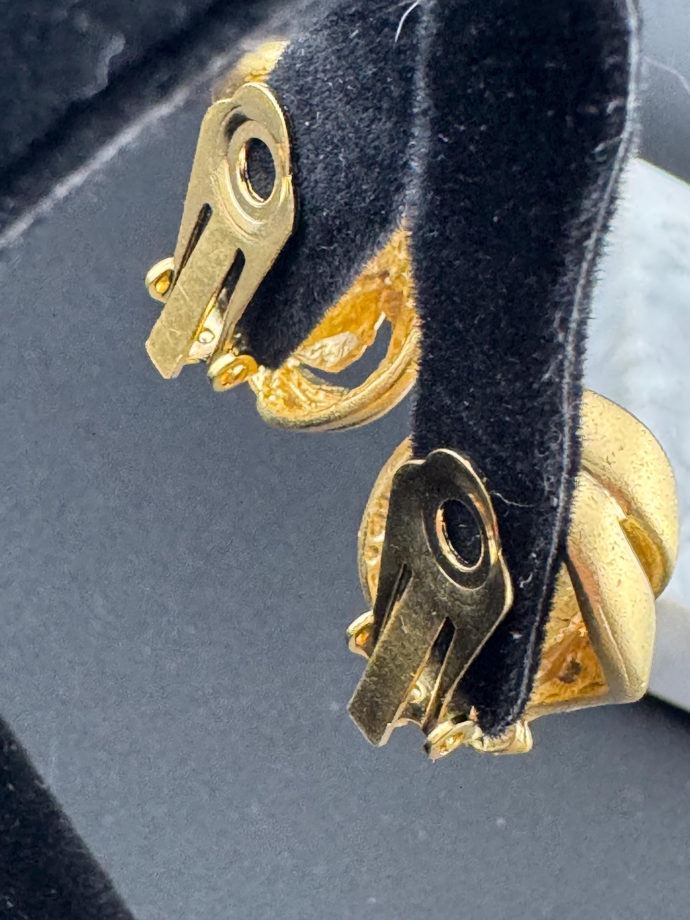 Vintage Matt Gold Tone Clip On Earrings, Abstract Leaf