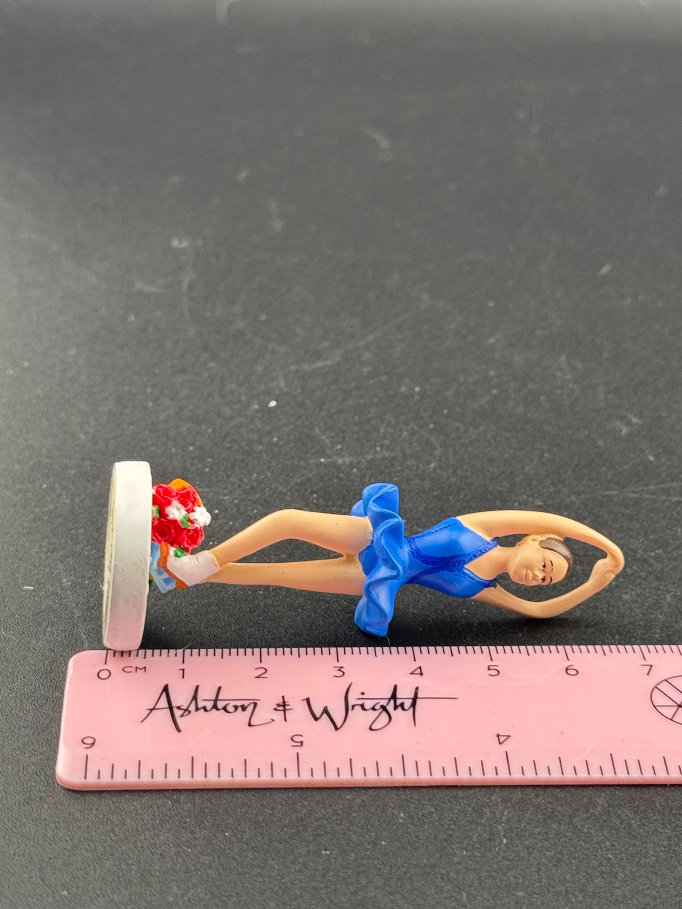 Novelty ballerina in a blue dress plastic Cake topper, ballet dancer decoration