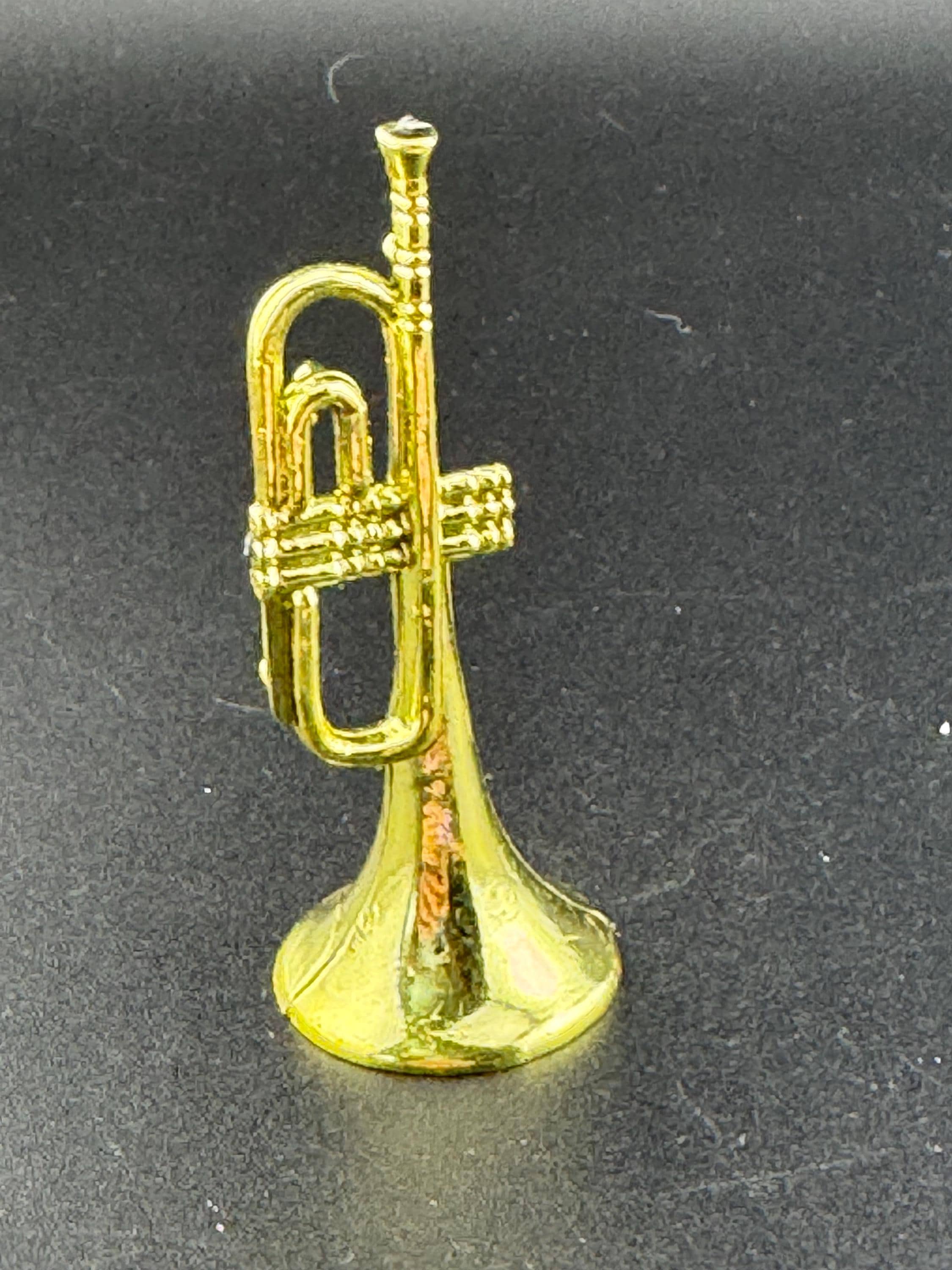 miniature gold trumpet birthday cake topper musical instruments baking craft decorations