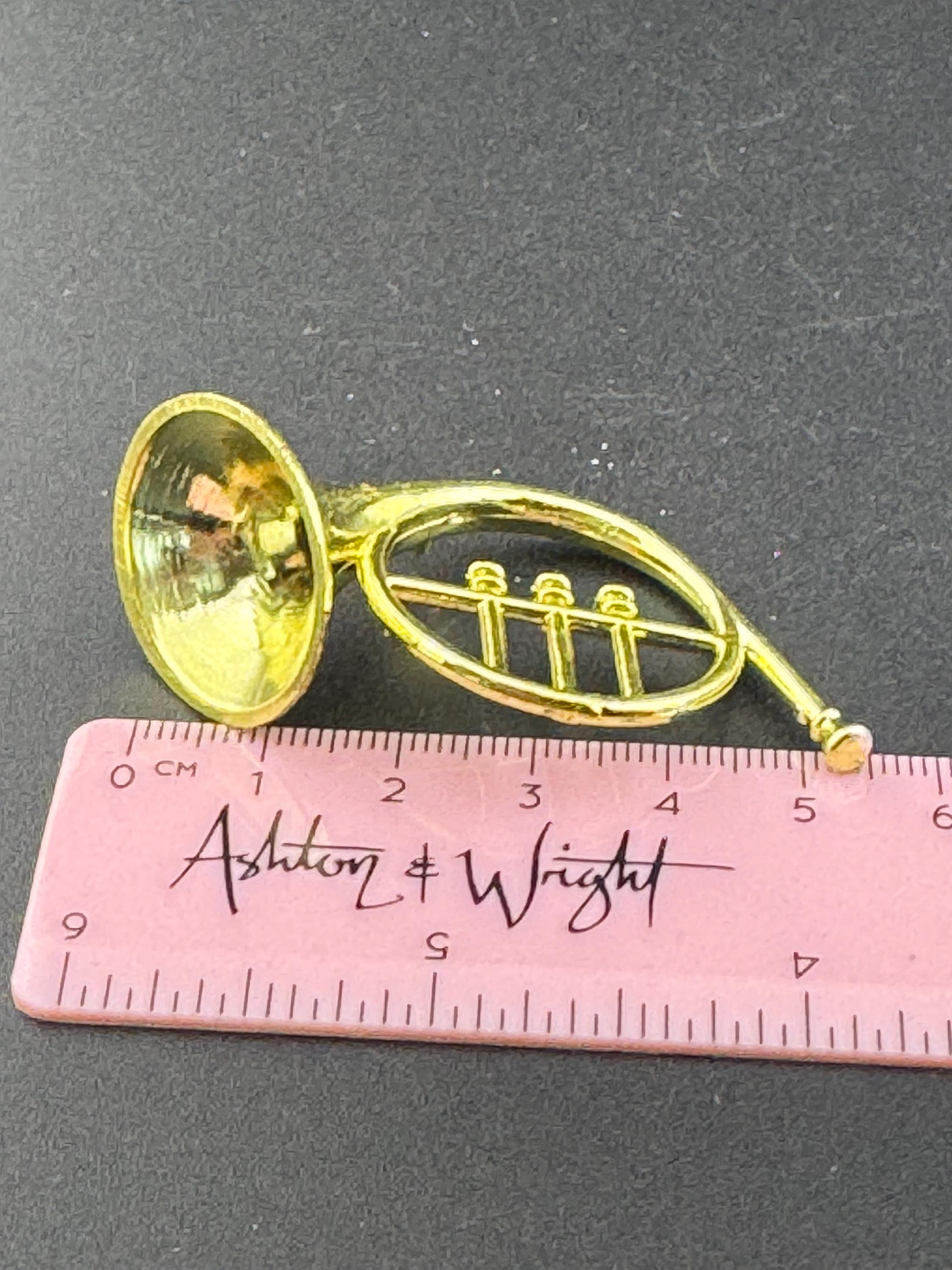 miniature gold FRENCH HORN birthday cake topper musical instruments baking craft decorations