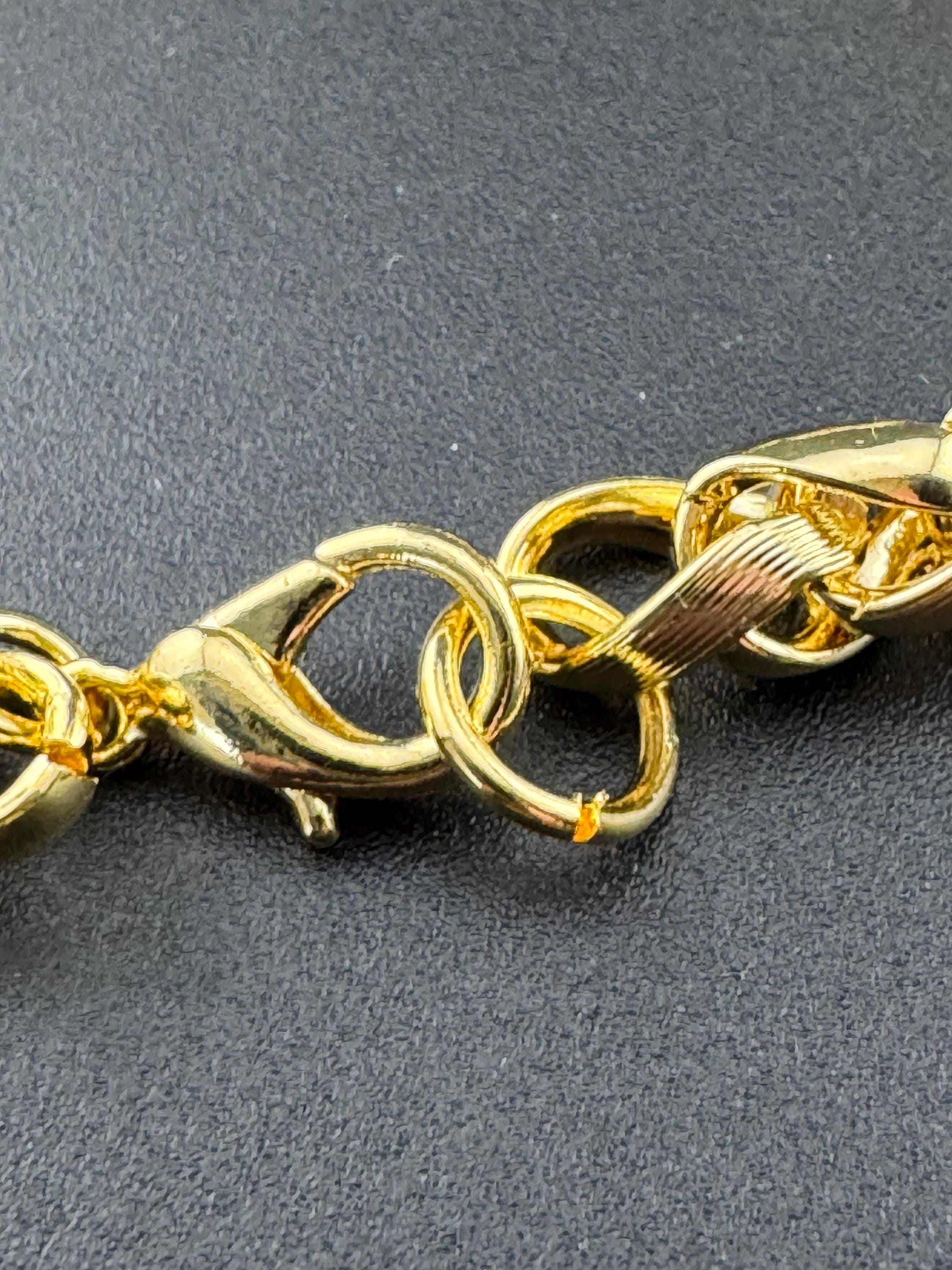 7mm thick wheat link chain, 41cm Retro 1980s gold plated
