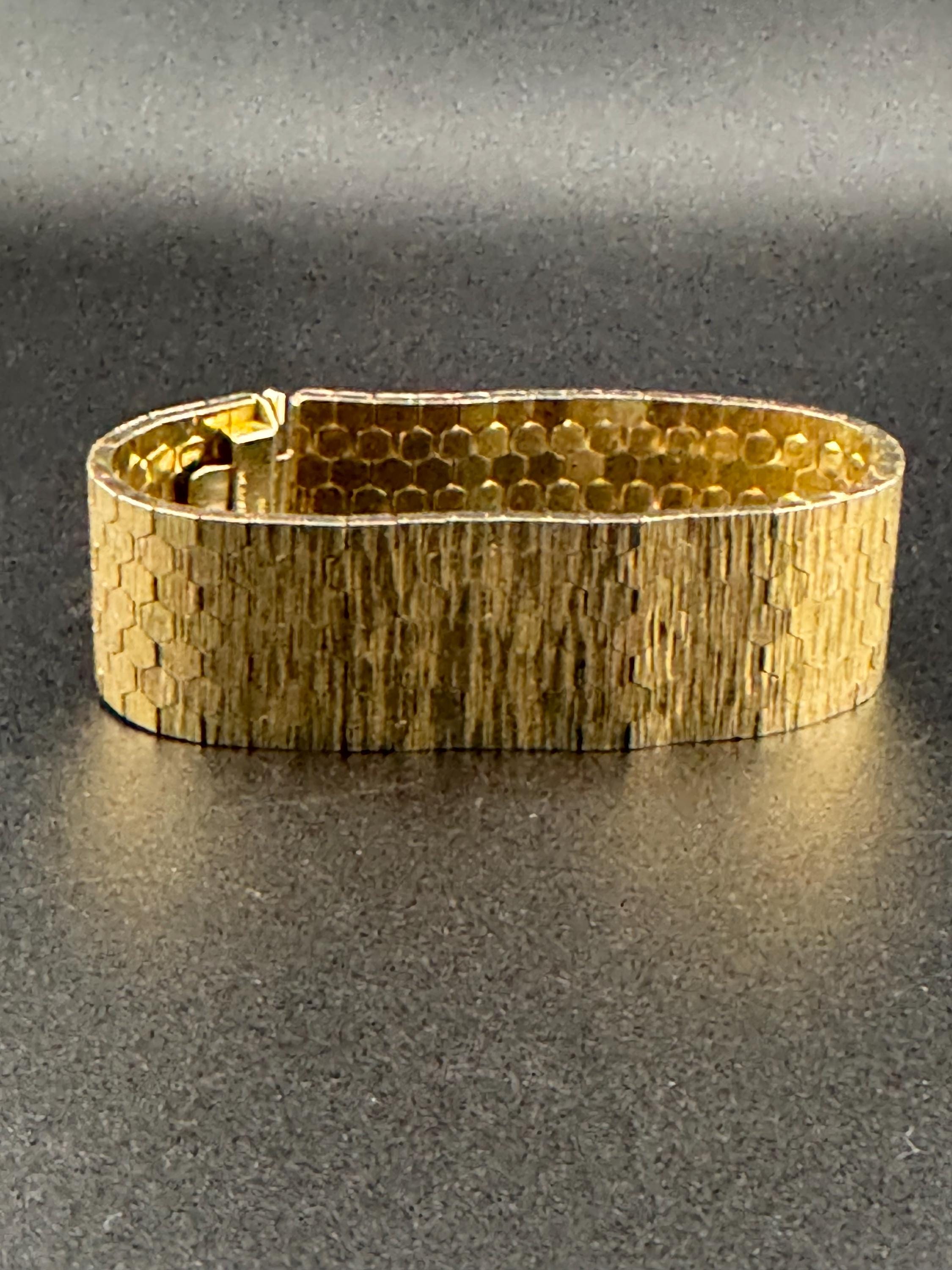 1970s Italian Gold Plated Cuff Bracelet