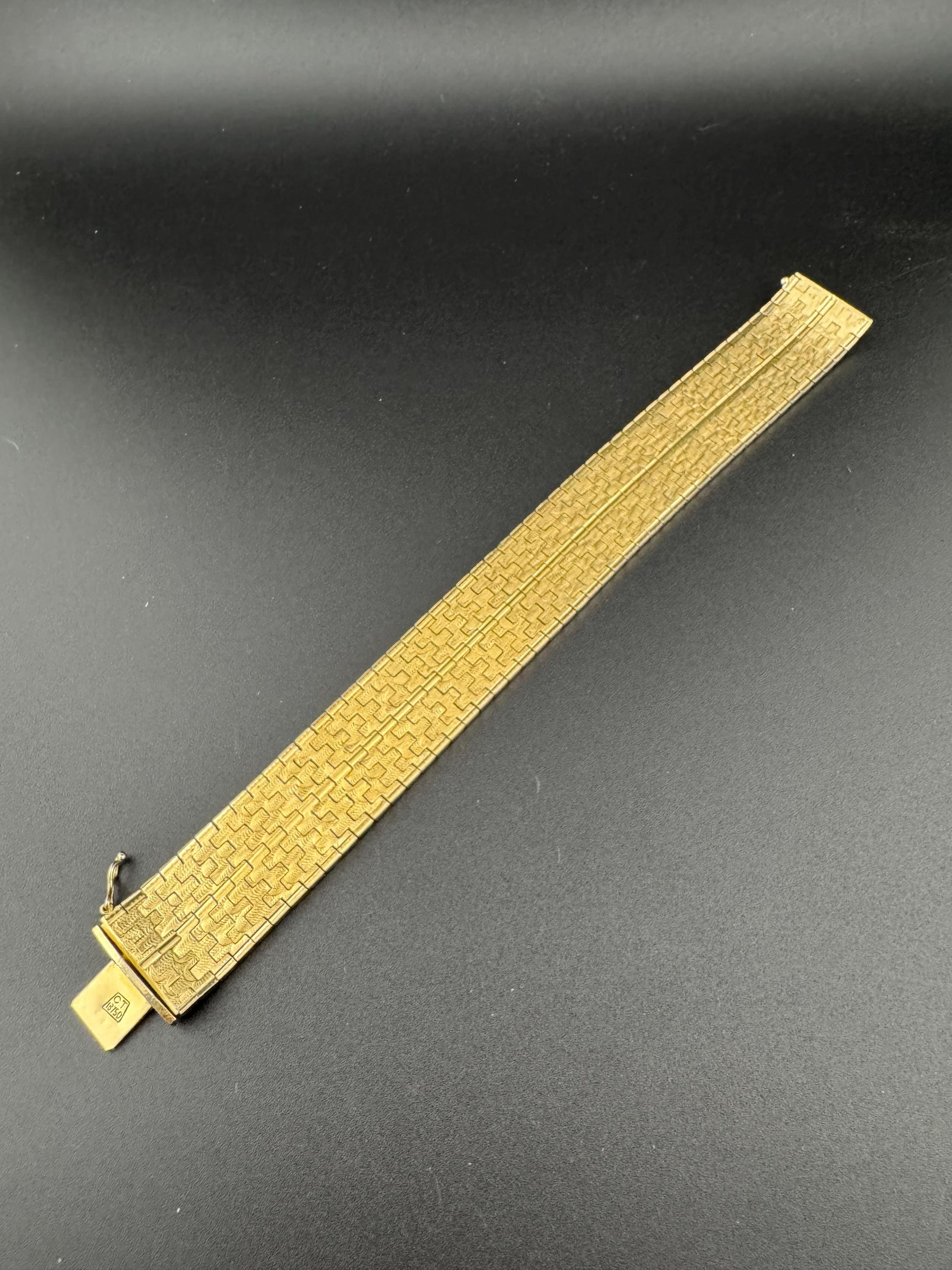 1970s Italian Gold Plated Cuff Bracelet: Articulated Wrap