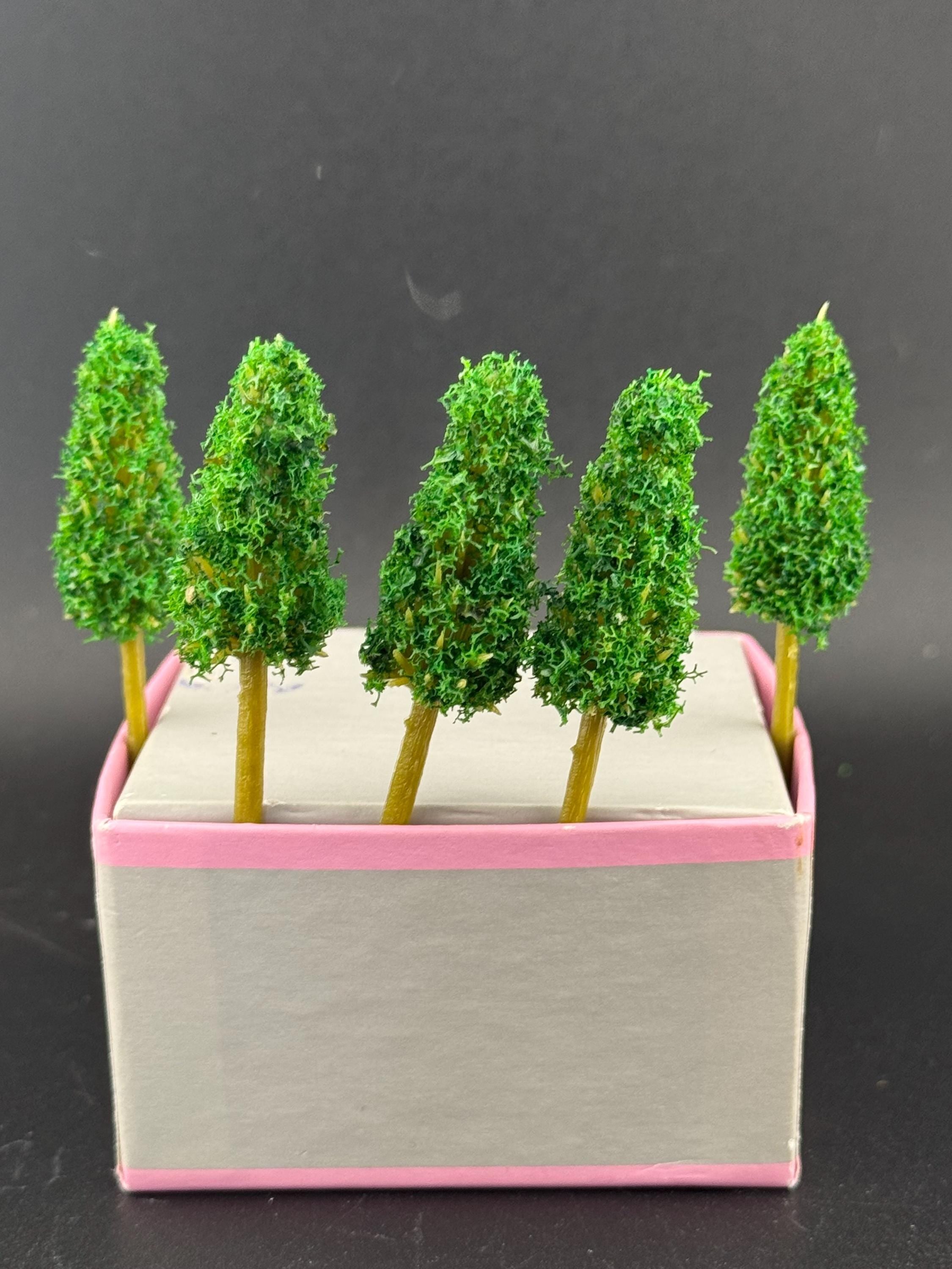 Miniature Fir Trees (5 Pieces): 5cm Cake Toppers, Woodland Scenery