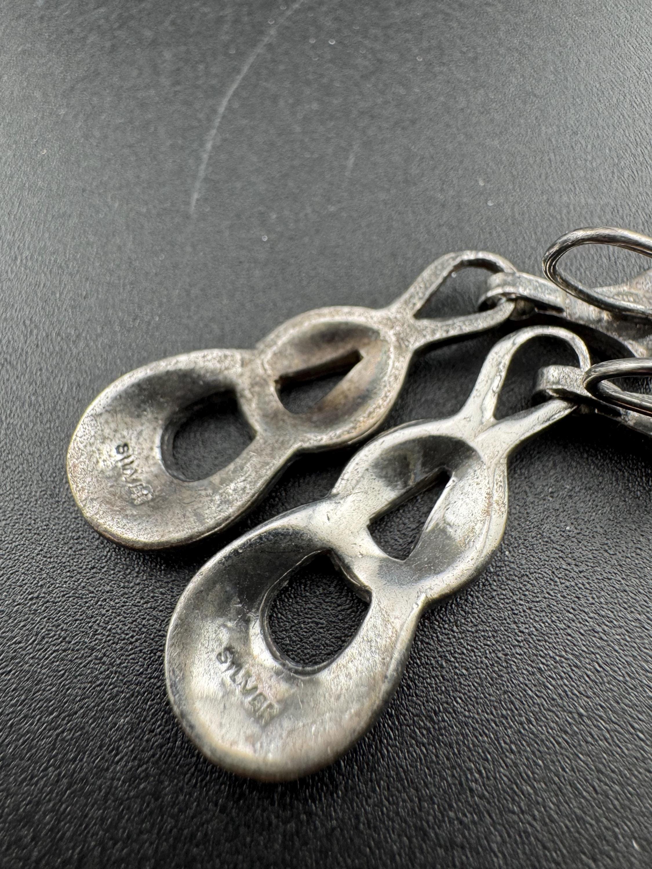 Antique Vintage Sterling 925 Silver Art Deco Marcasite Drop Clip on screw back Earrings