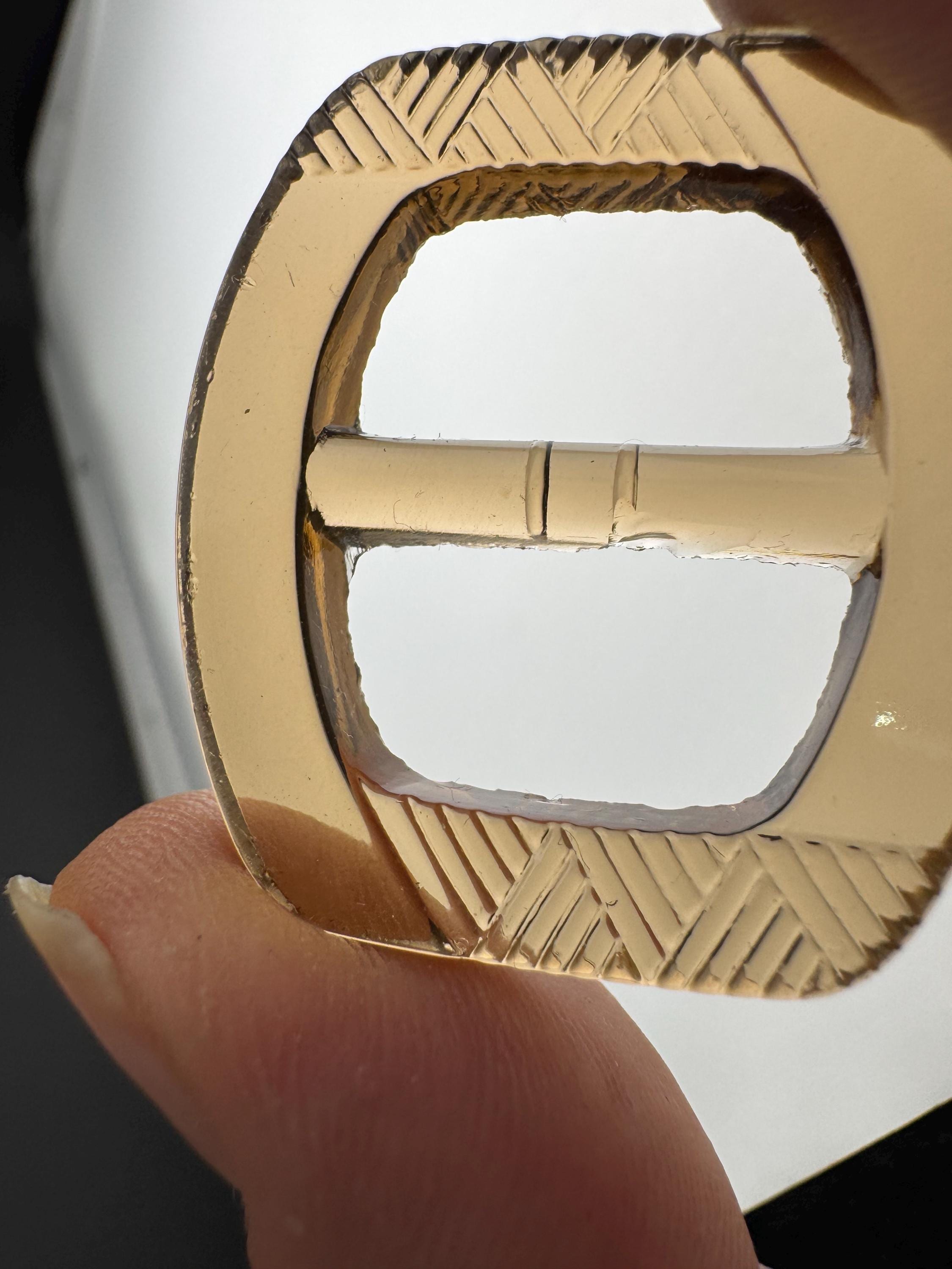 Czech taupe brown pressed Glass vintage Antique belt buckle Haberdashery Sewing dressmaking