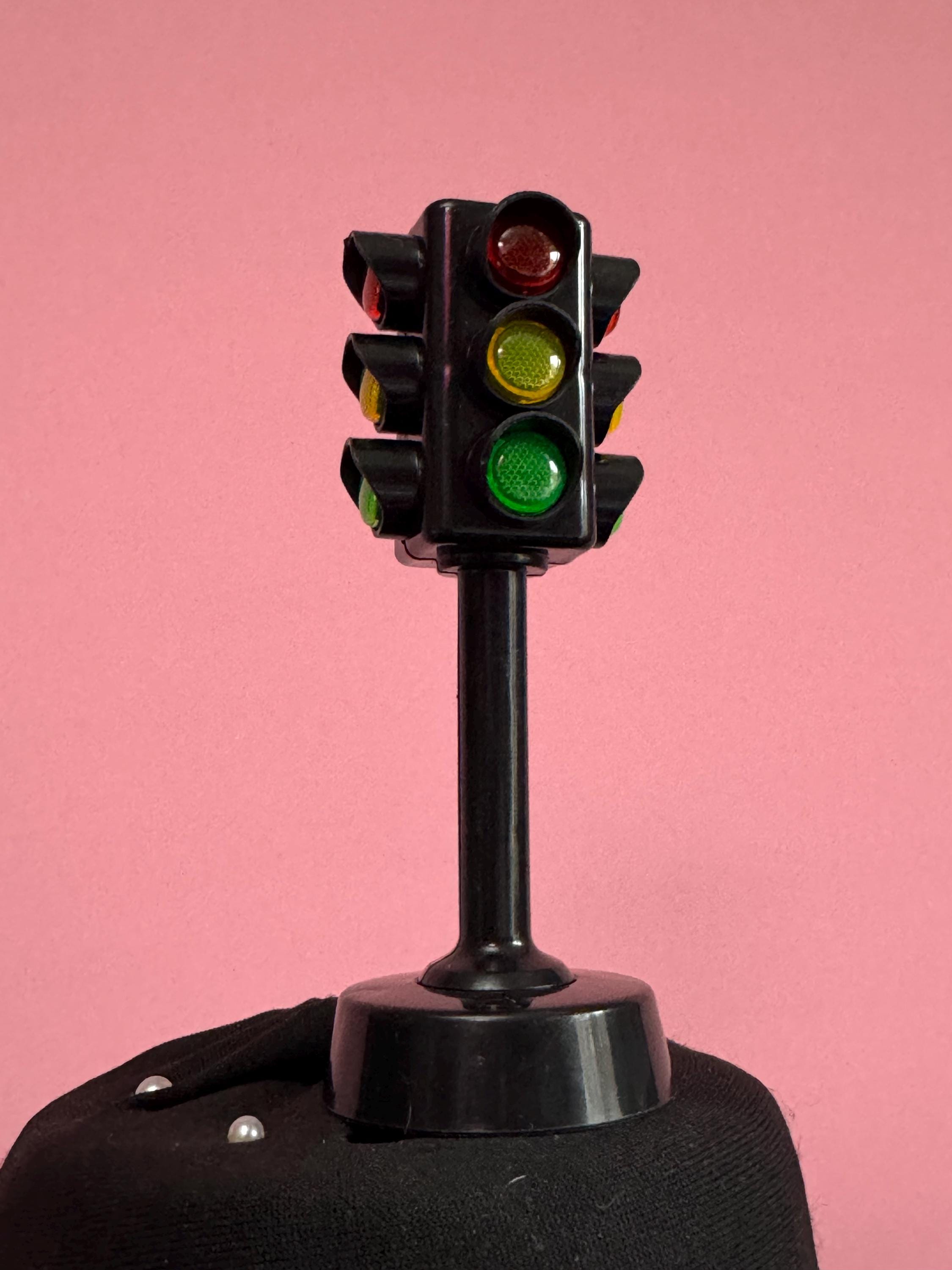 Miniature Traffic Light Cake Topper: Reusable Birthday Decoration