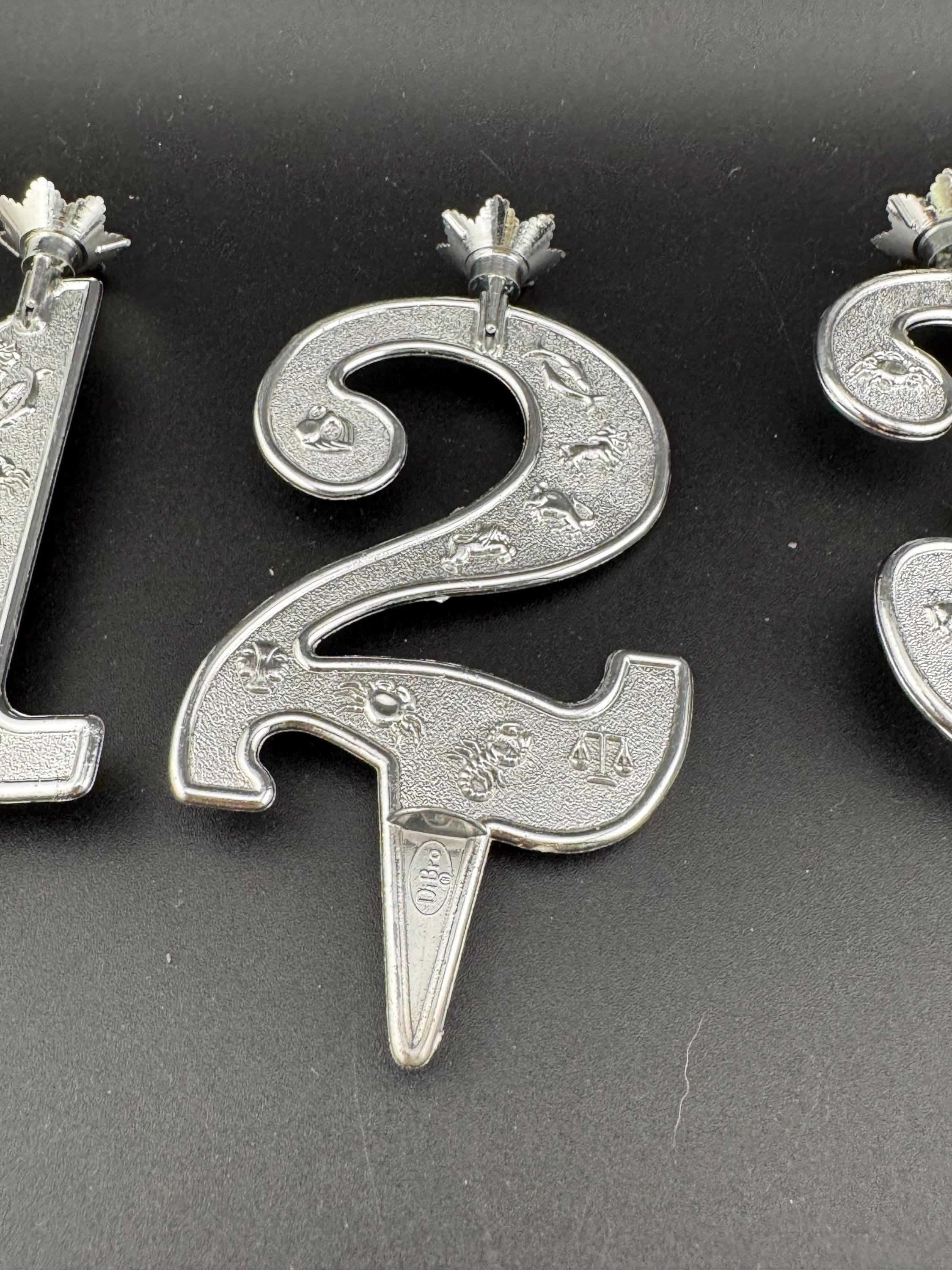 Silver Plastic Number Cake Topper Candle Holder: Birthday Anniversary