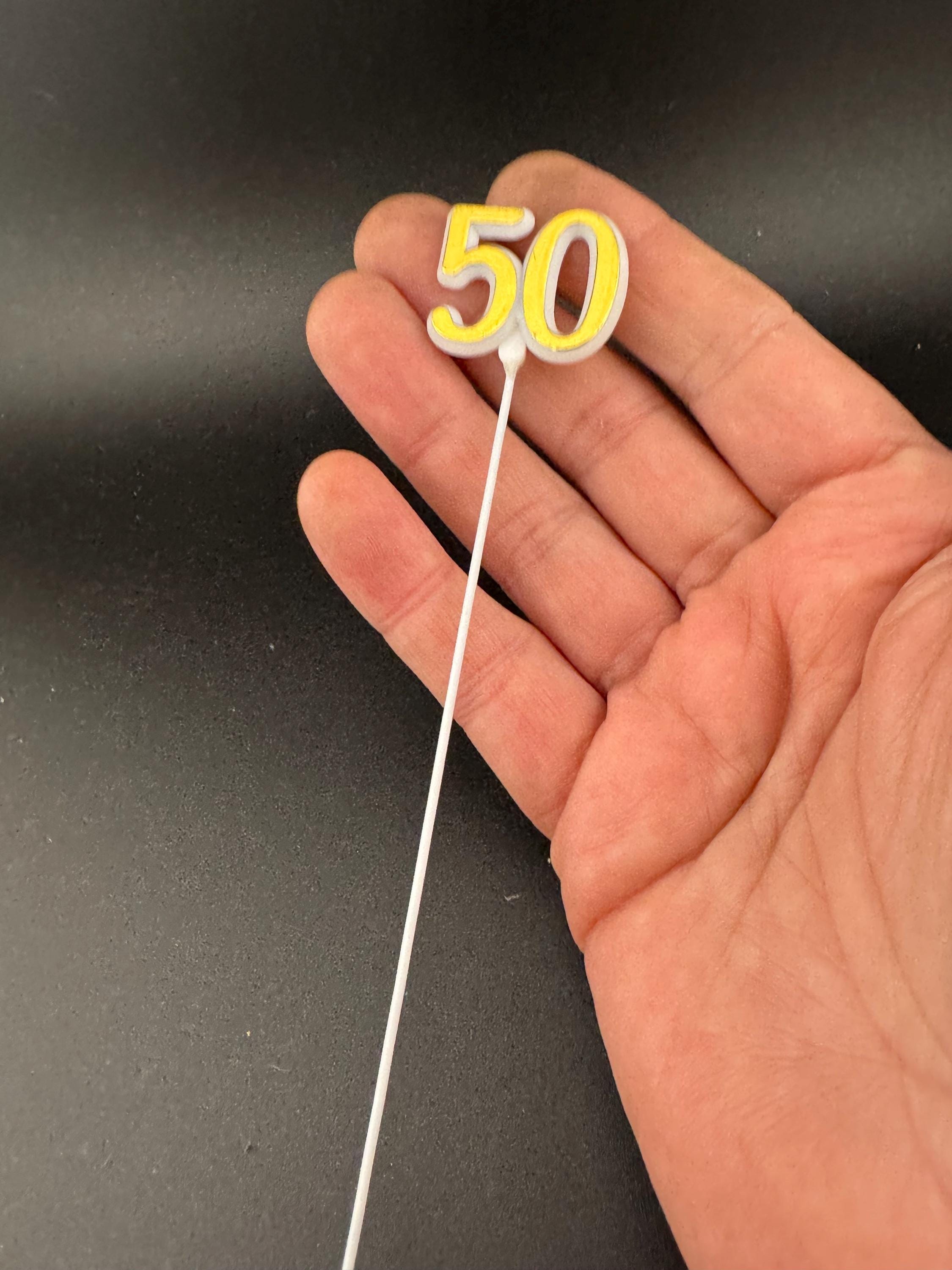 Vintage traditional 50th golden wedding anniversary cake topper decoration embossed metal birthday