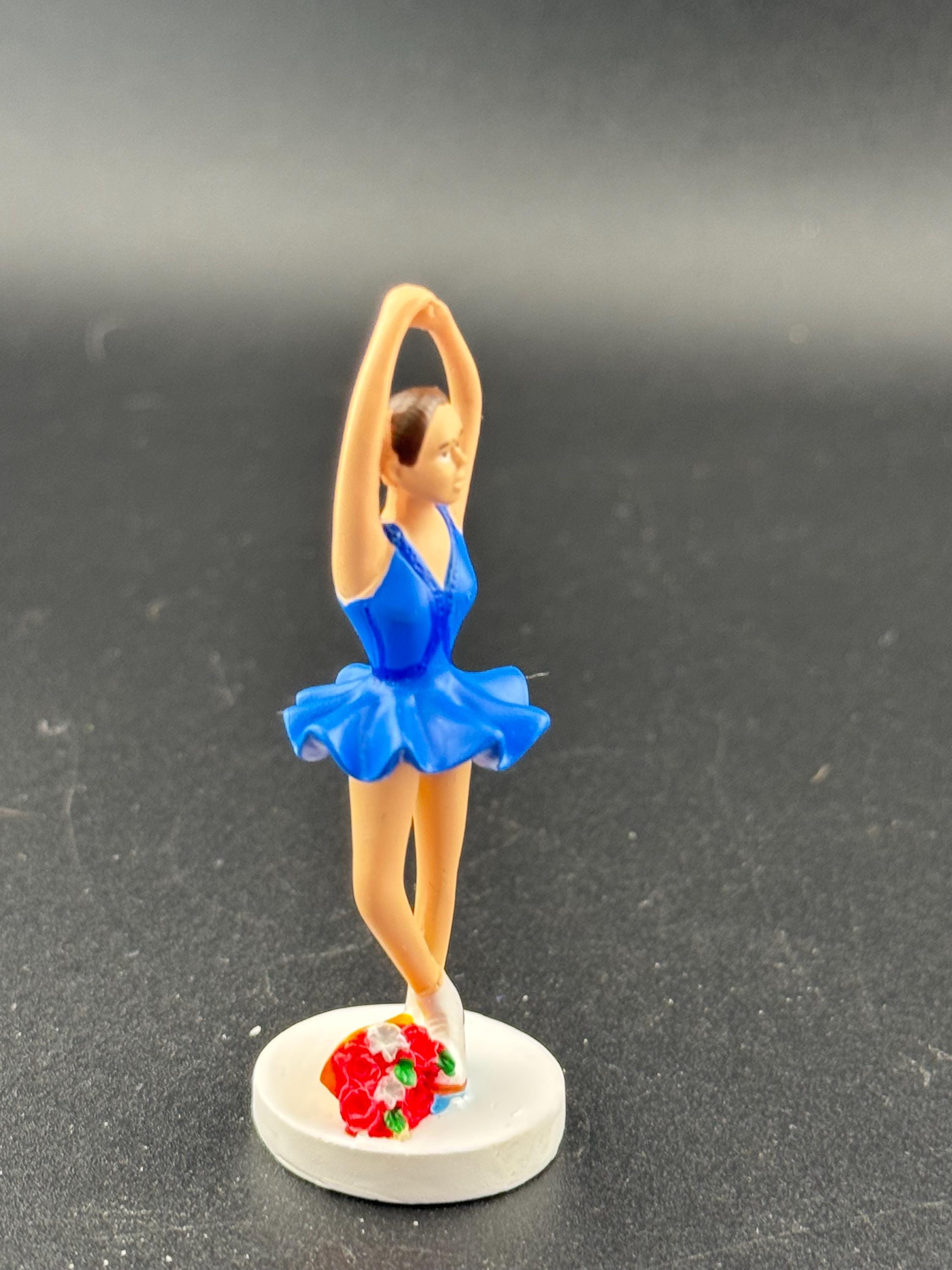 Novelty ballerina in a blue dress plastic Cake topper, ballet dancer decoration