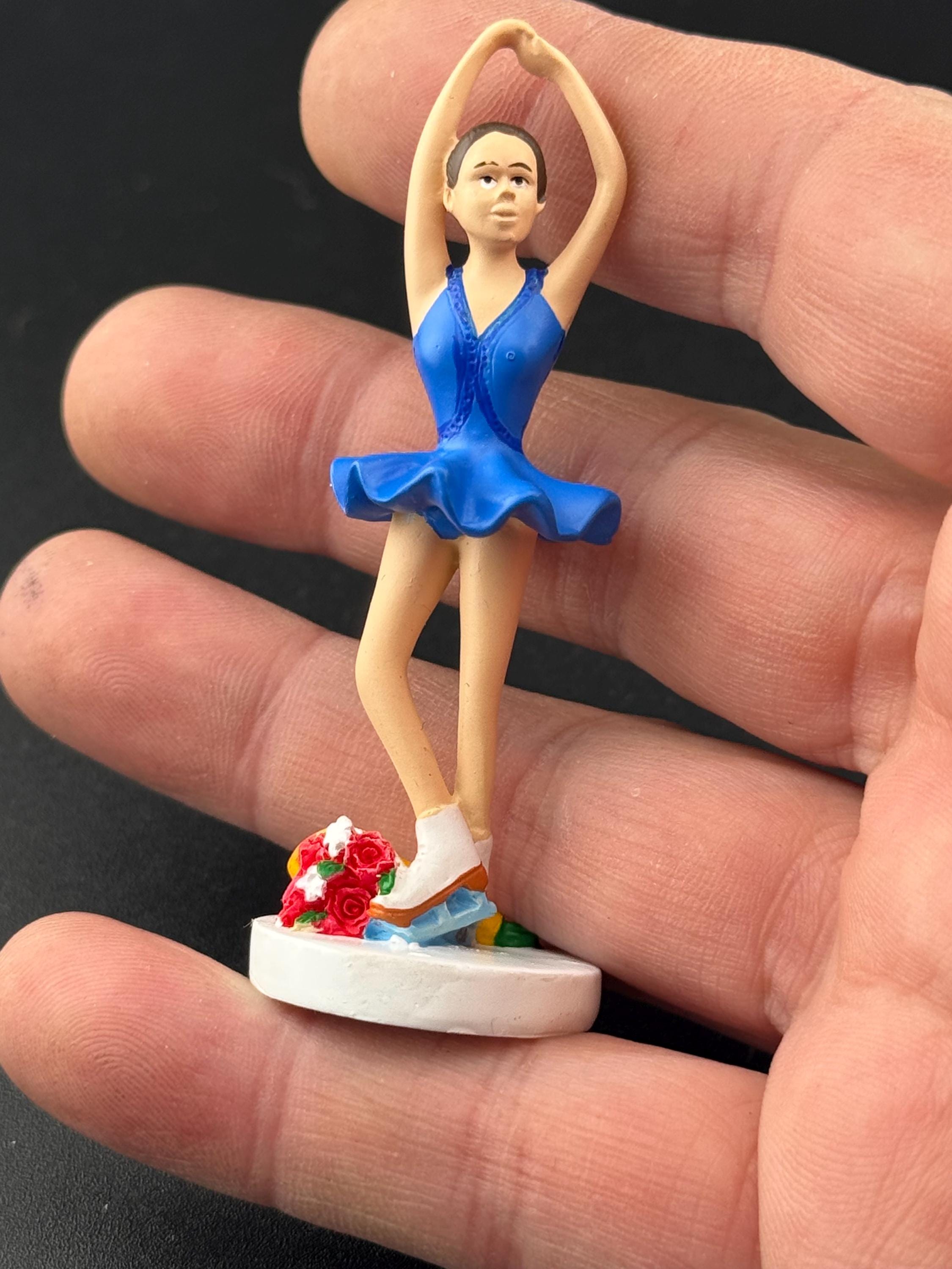 Novelty ballerina in a blue dress plastic Cake topper, ballet dancer decoration