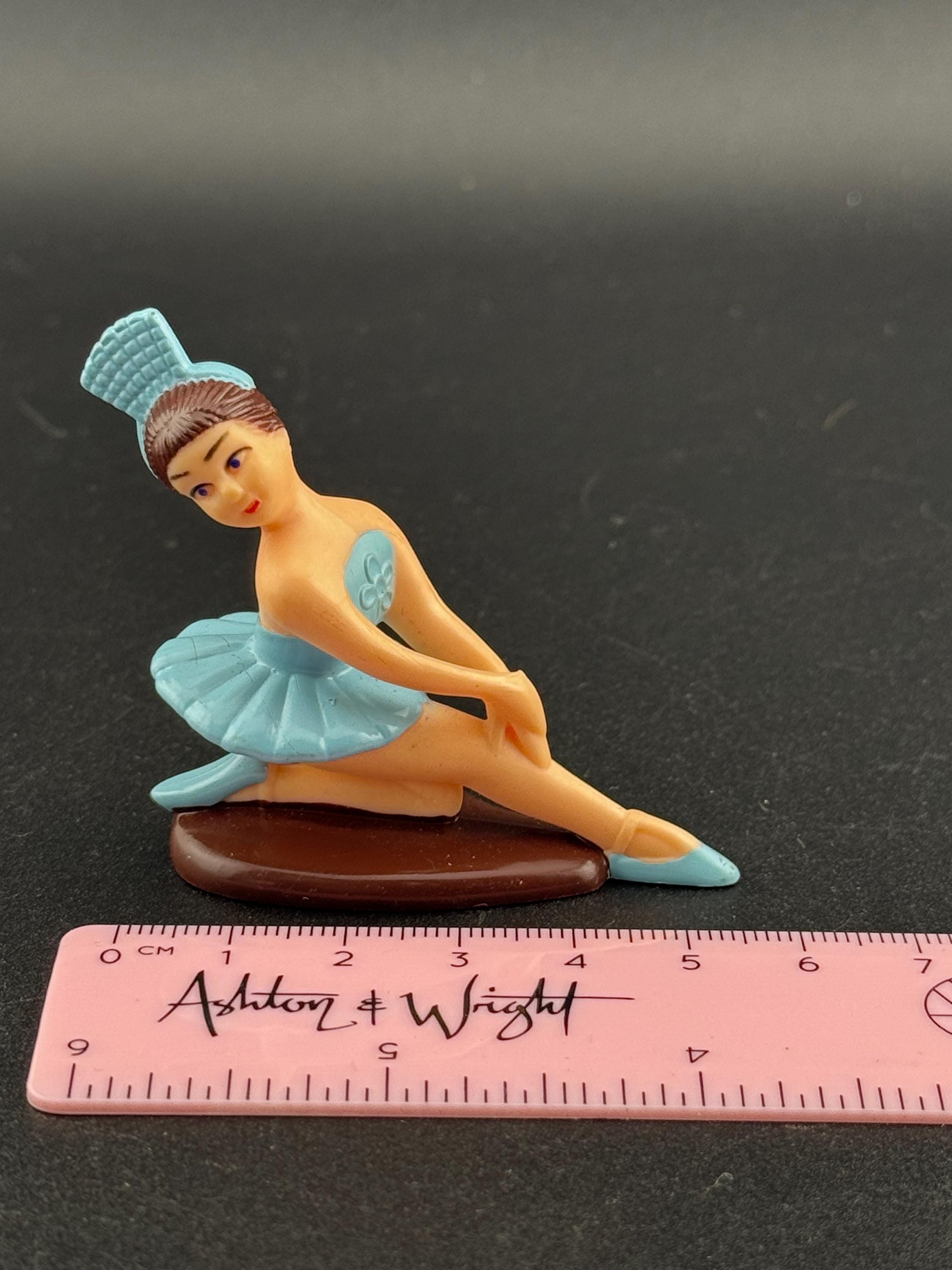 Novelty ballerina in a light blue dress plastic Cake topper, ballet dancer decoration
