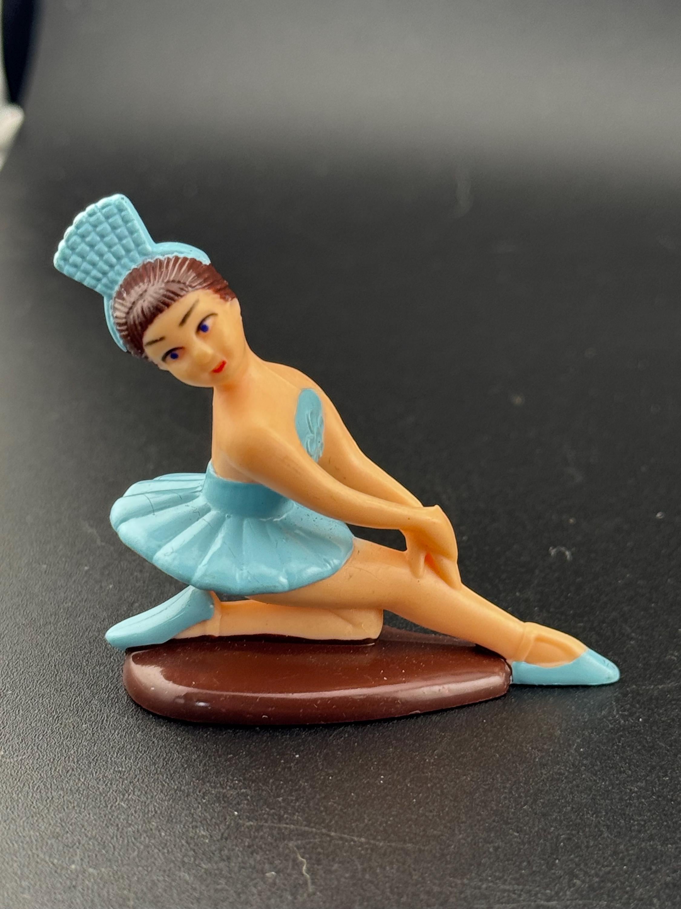 Novelty ballerina in a light blue dress plastic Cake topper, ballet dancer decoration