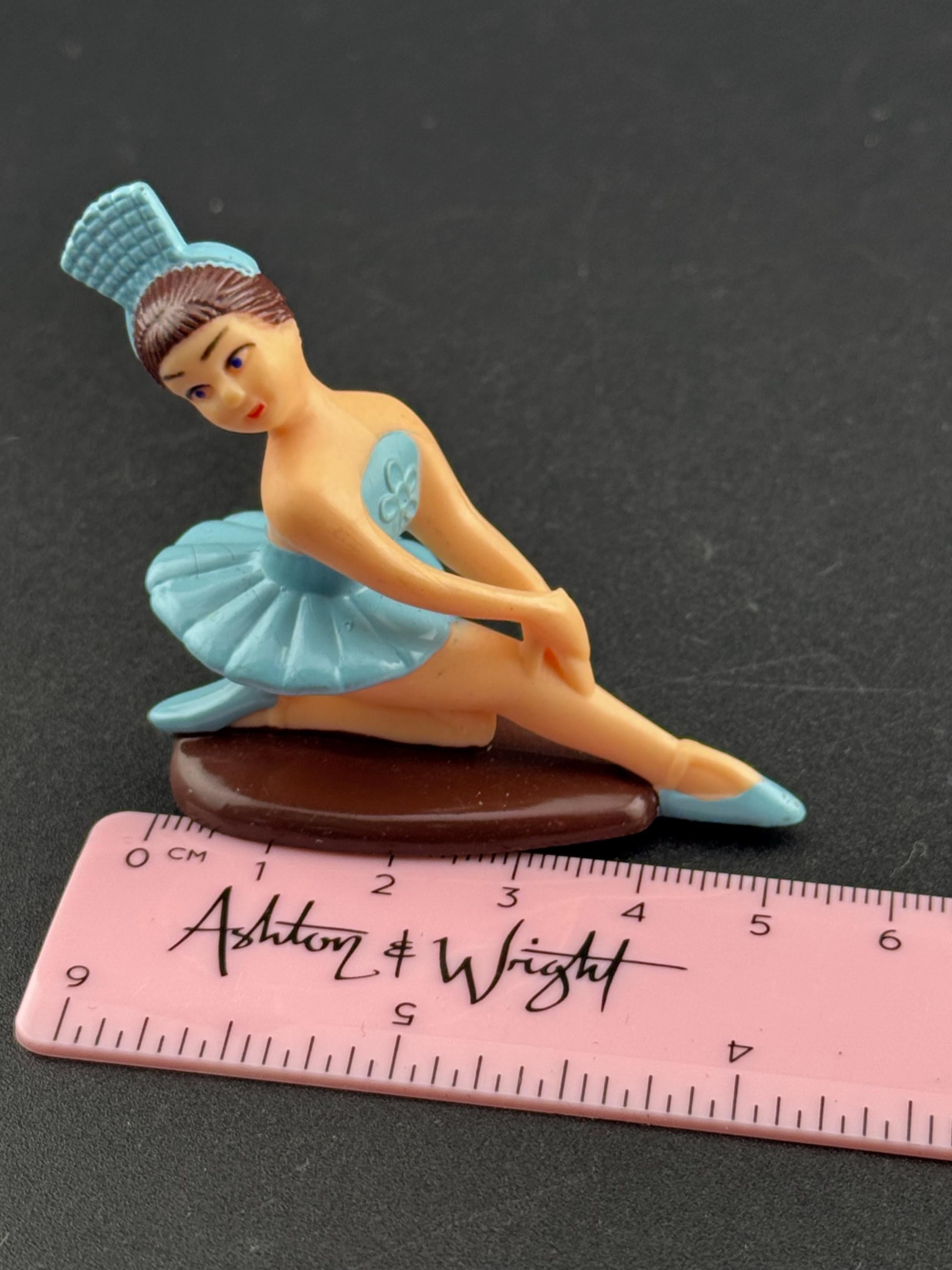 Novelty ballerina in a light blue dress plastic Cake topper, ballet dancer decoration