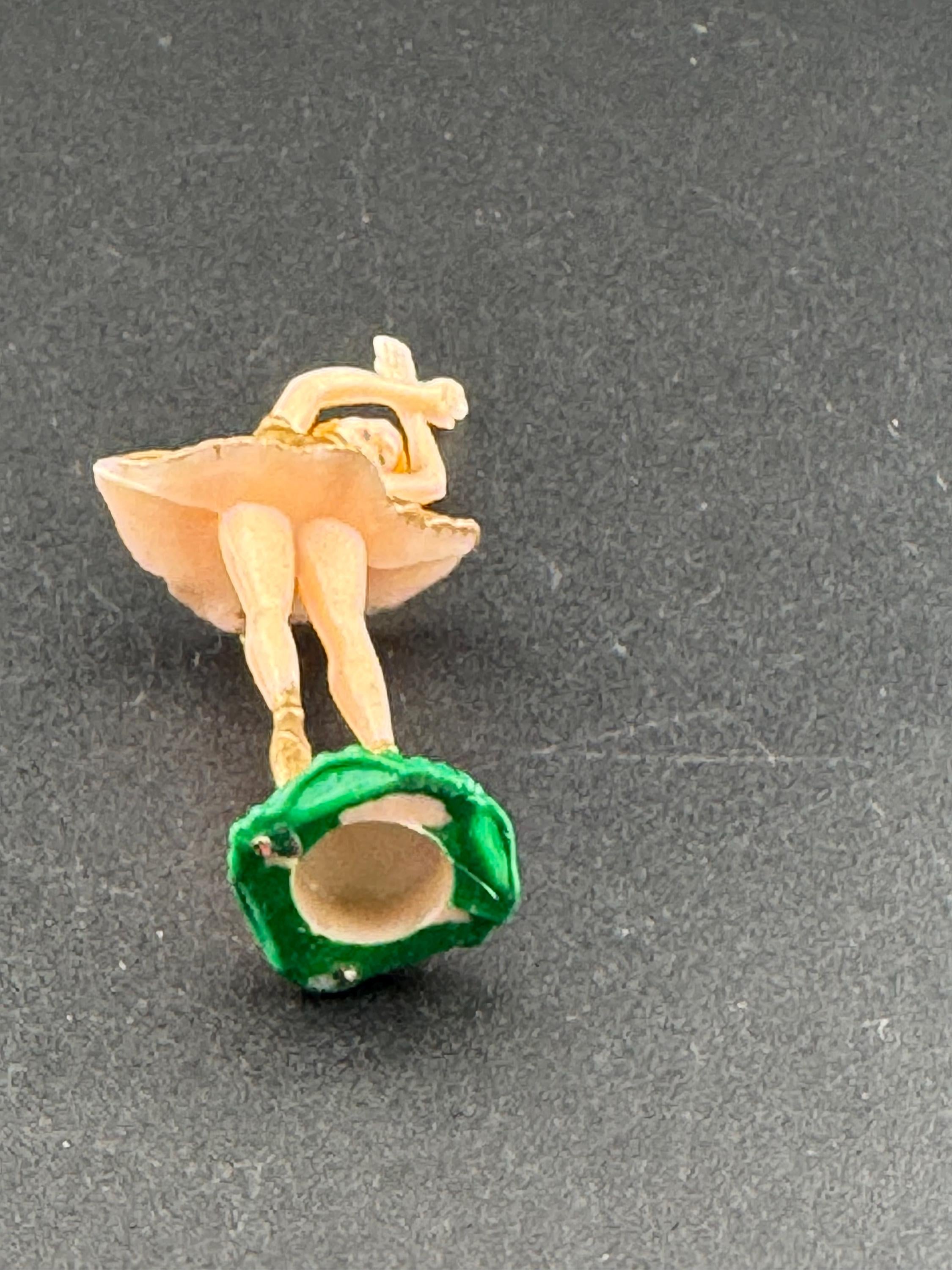 Vintage ballerina gold dress plastic Cake topper decoration old ballet dancer