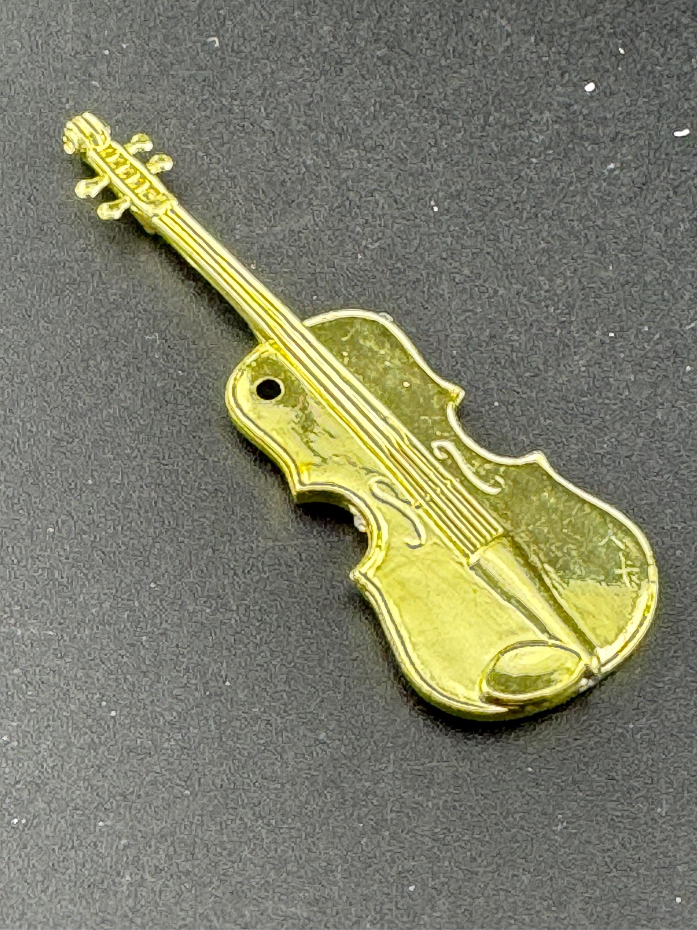 miniature gold violin viola birthday cake topper musical instruments baking craft decorations