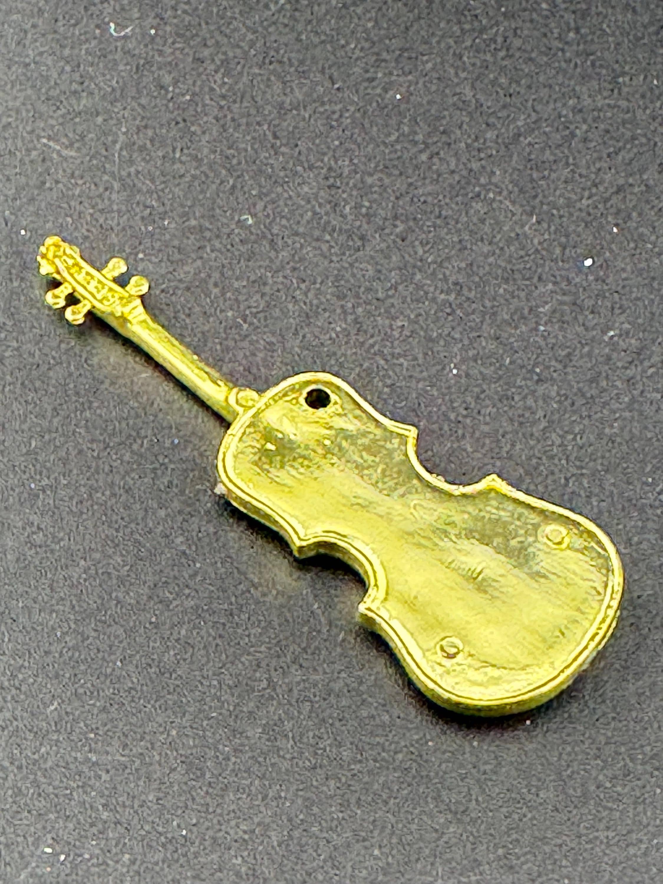 miniature gold violin viola birthday cake topper musical instruments baking craft decorations