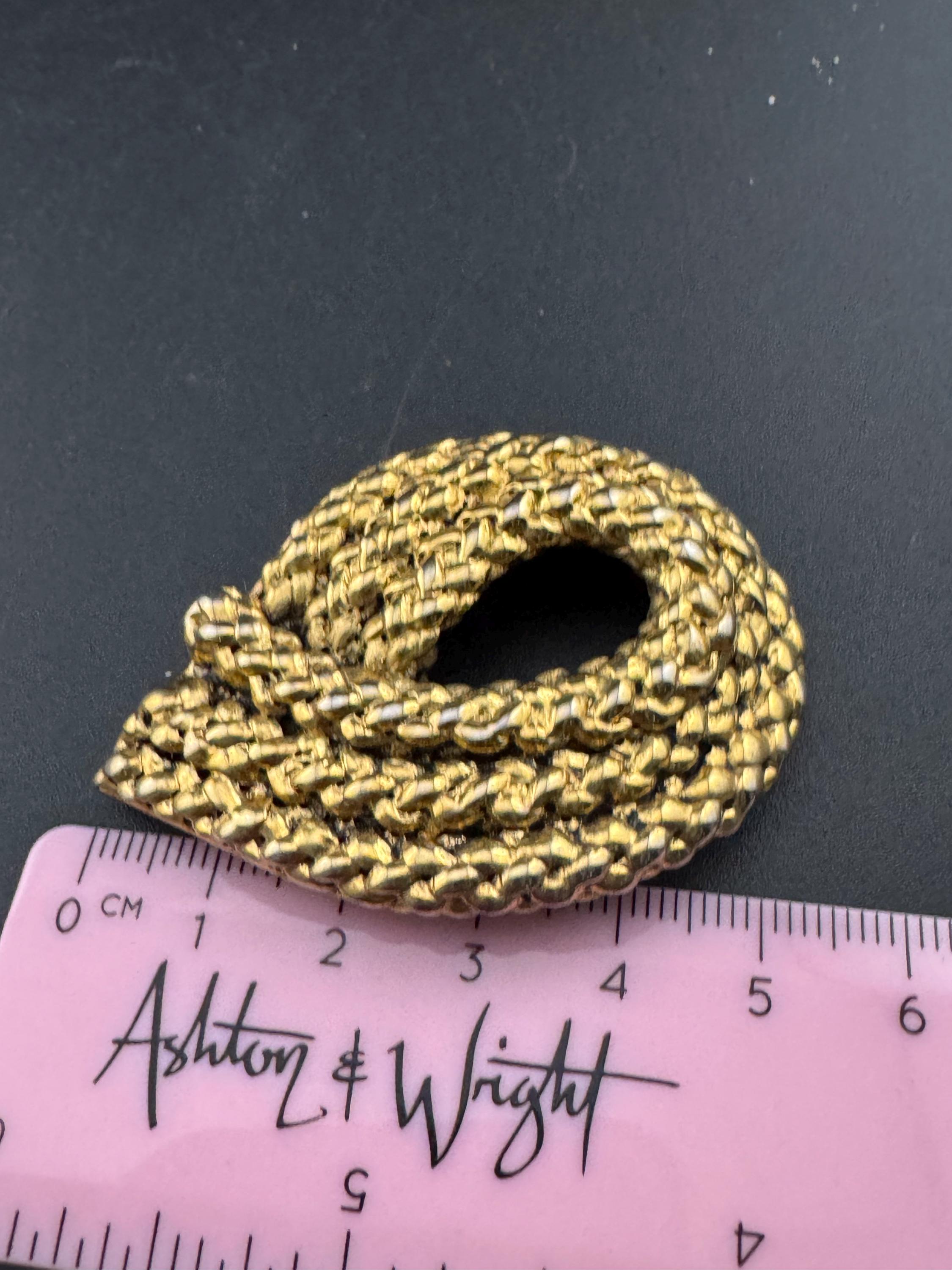 Reserved 1980s Retro Gold Tone Rope Twist Clip On Earrings