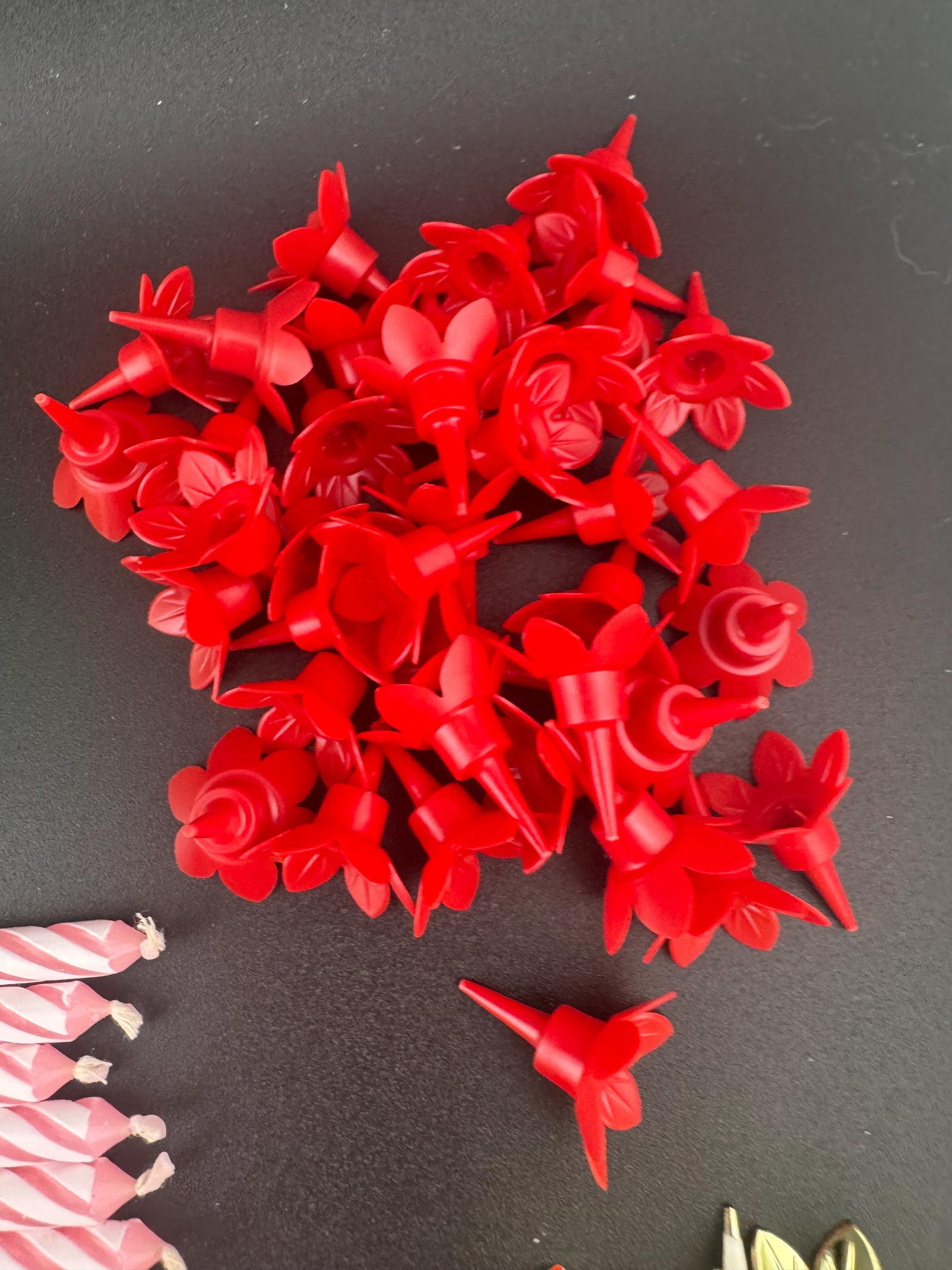 Birthday Cake Candles and Holders: Assorted Colors