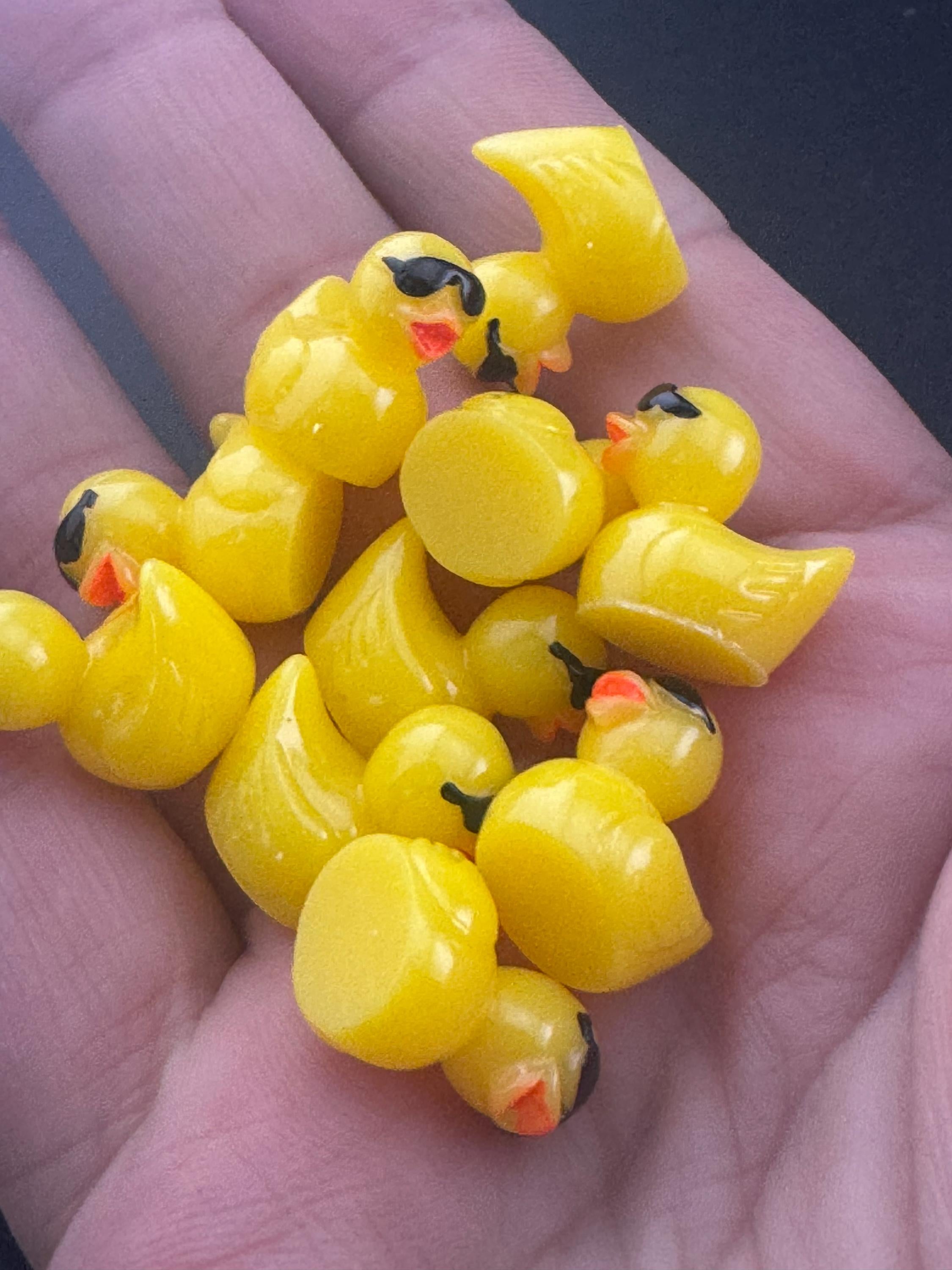 5 x miniature ducks cake toppers fairy garden farmyard dollshouse decorations