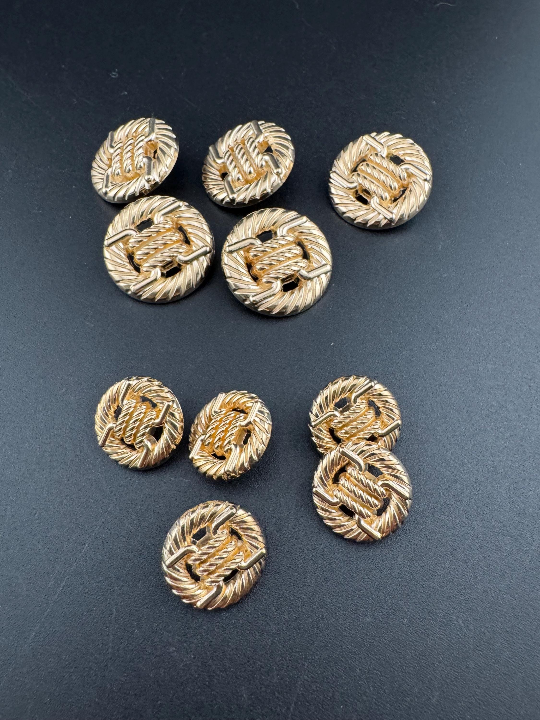 Nautical Rope Buttons - Silver or Gold Tone - Seaside Sewing - 5 Pcs