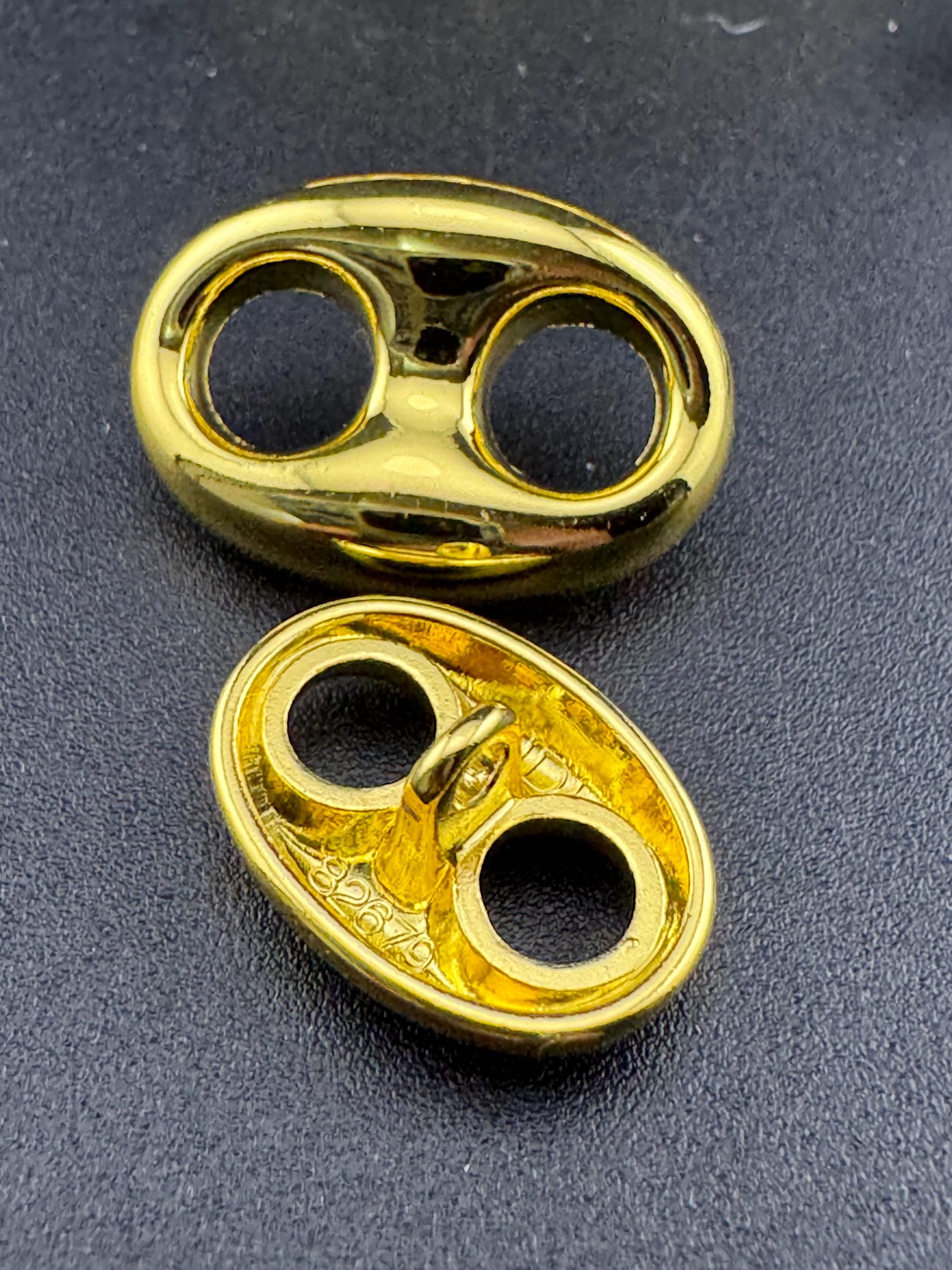 Nautical Mariner Buttons: Gold & Silver Chain Link Design, 18mm-23mm (5 Piece Pack)