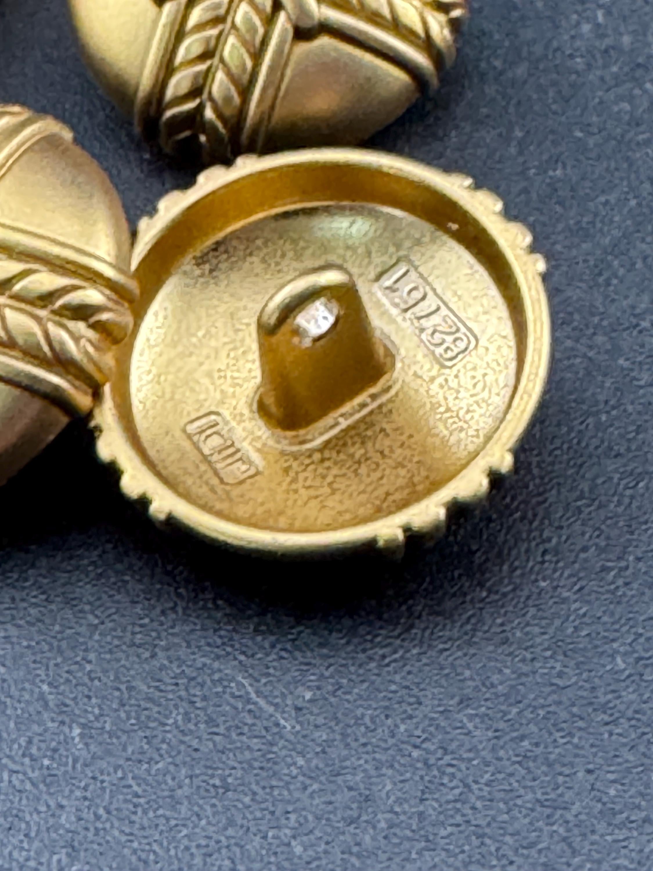 5 Antique Gold Blazer Buttons: 20mm Nautical Rope Design