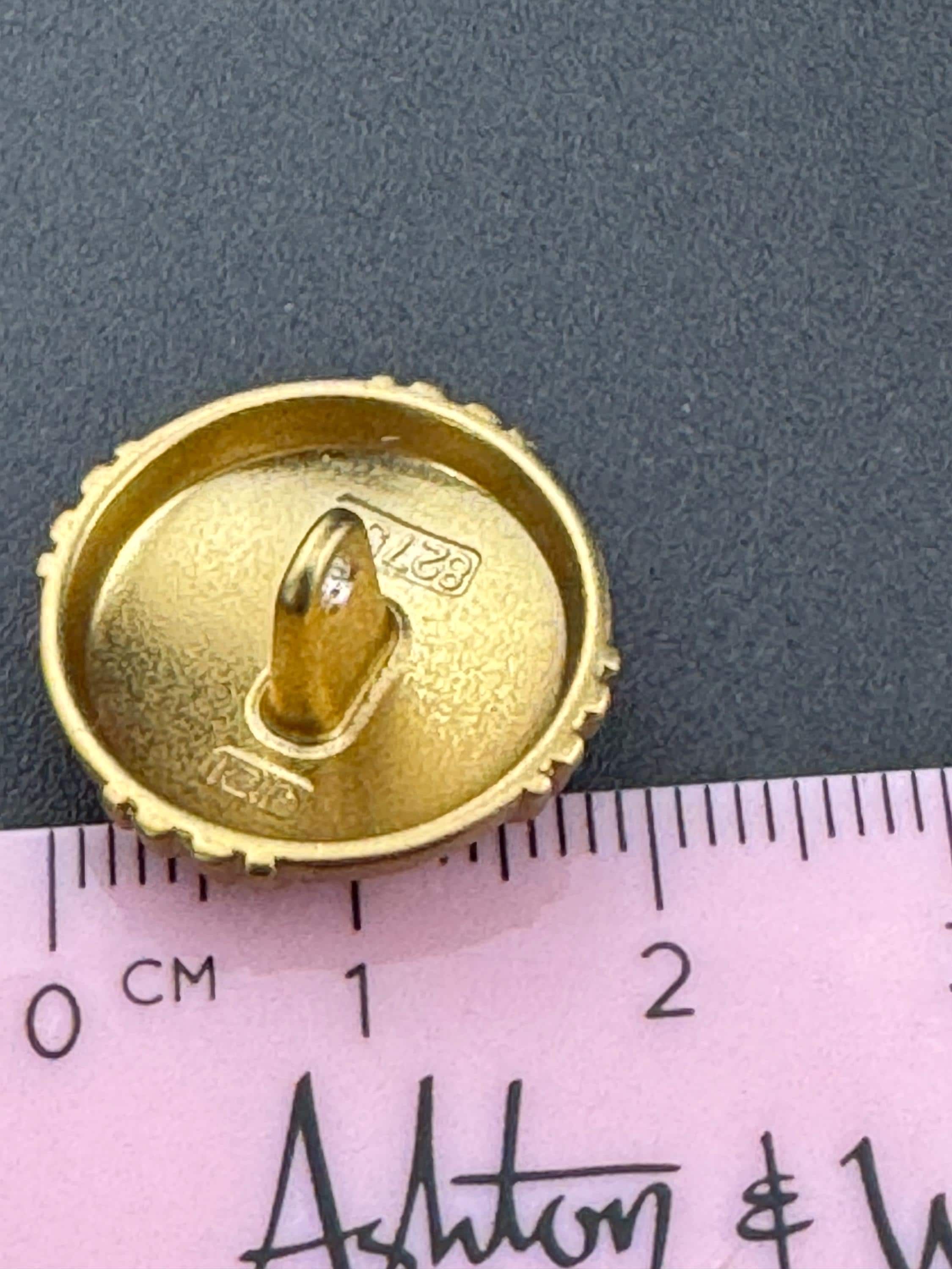 5 Antique Gold Blazer Buttons: 20mm Nautical Rope Design
