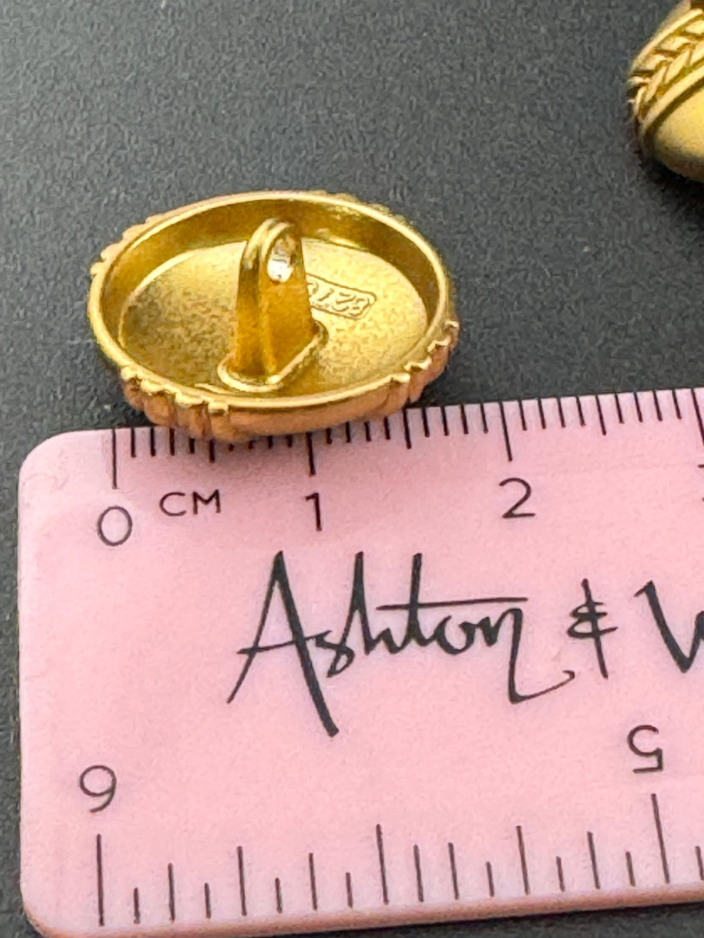 5 Antique Gold Blazer Buttons: 20mm Nautical Rope Design