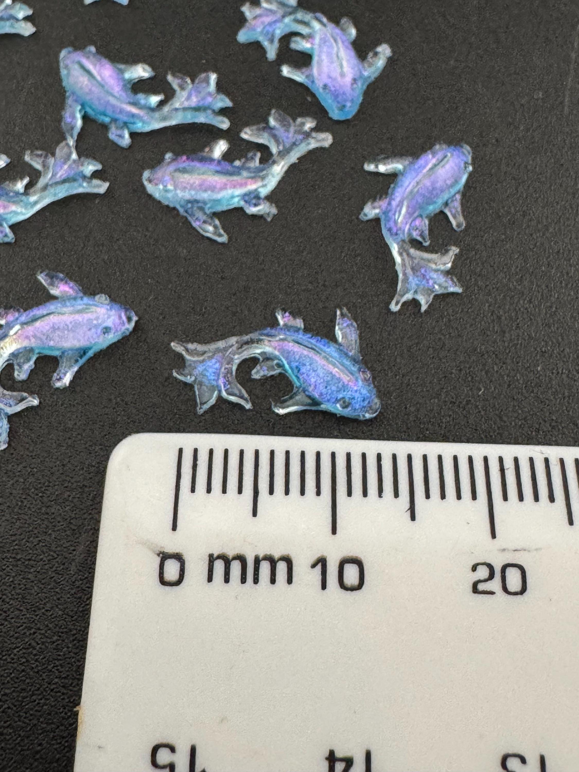 10 x 1.5cm miniature plastic blue fish pond seaside cake toppers cake decoration