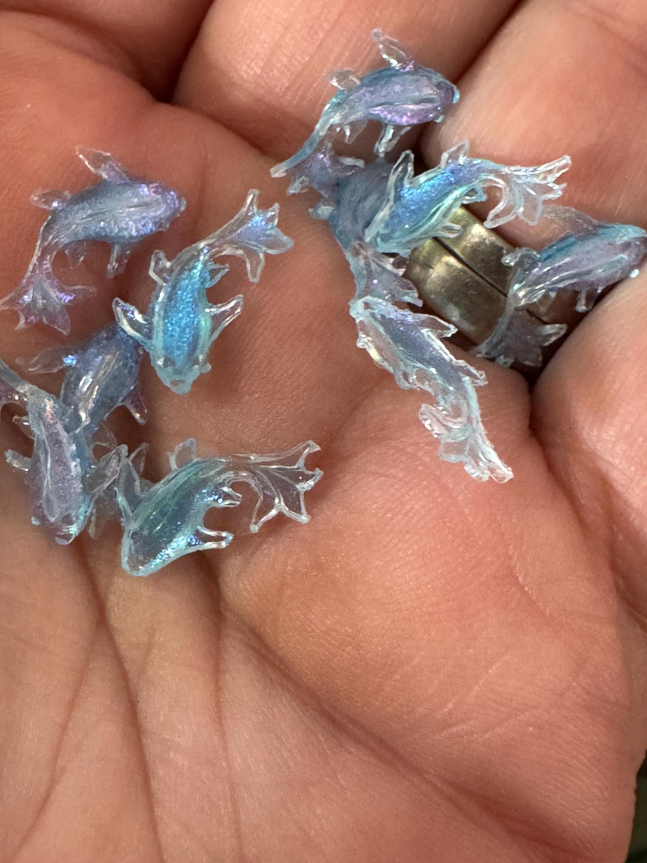 10 x 1.5cm miniature plastic blue fish pond seaside cake toppers cake decoration