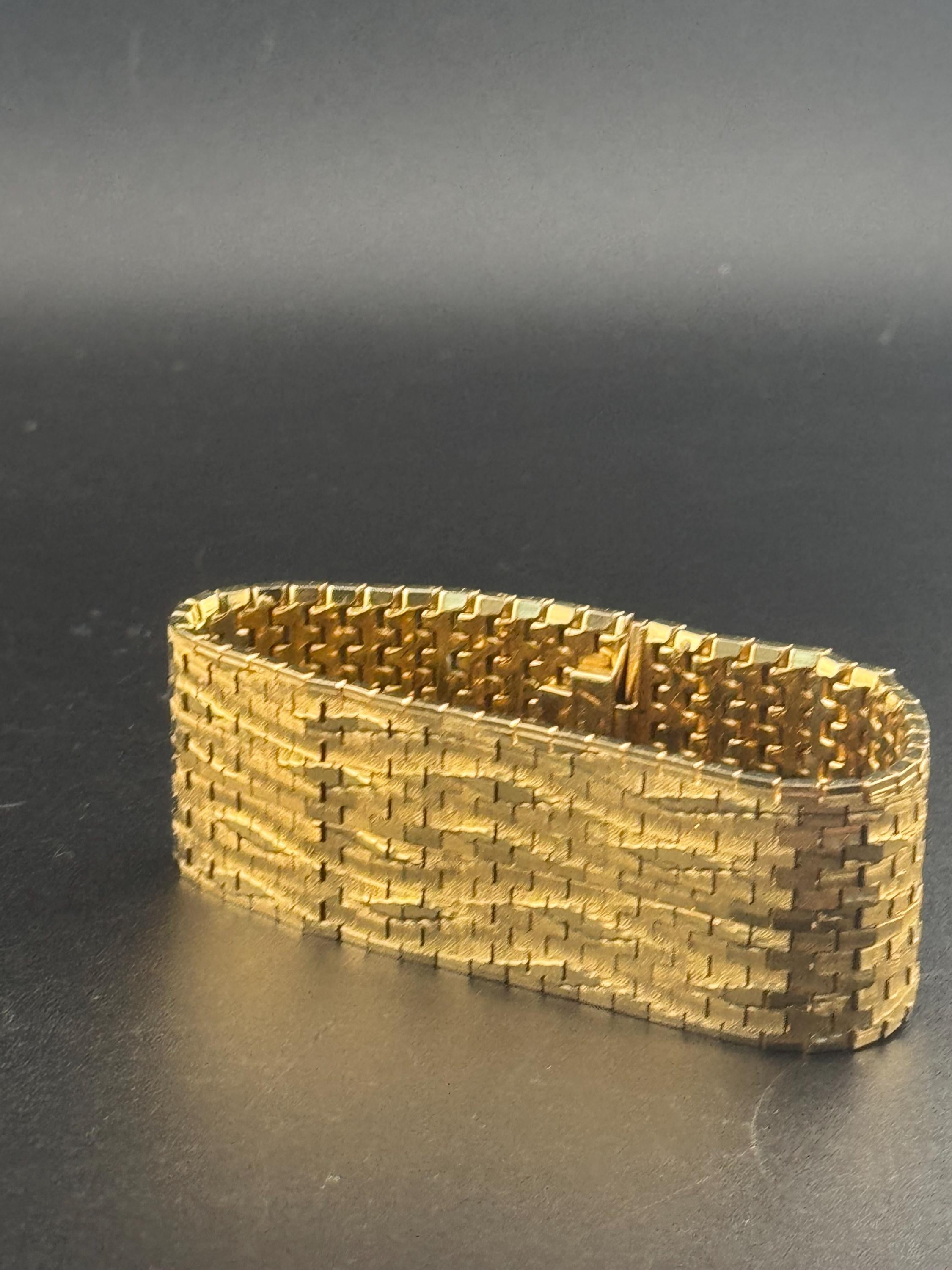 1970s Italian 18k Gold Plated Cuff Bracelet