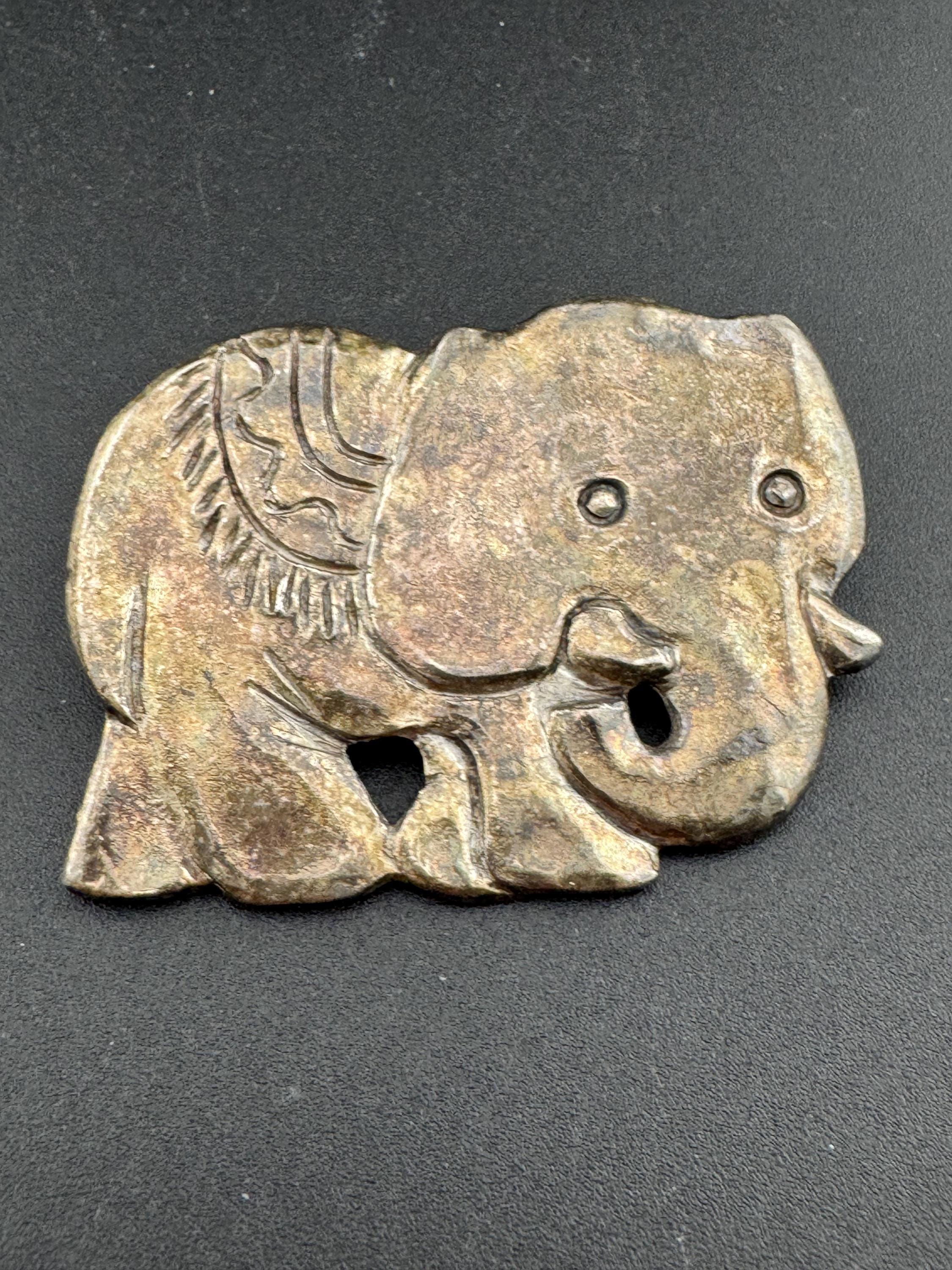 Vintage Paris Jacky de G designer silver tone elephant brooch pin