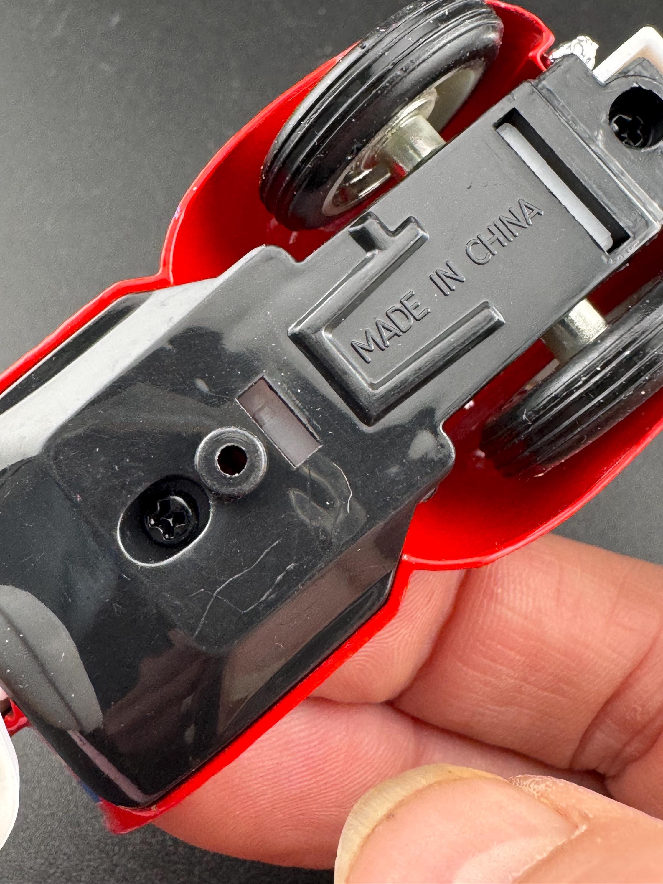 Novelty bright RED scooter motorbike toy birthday cake topper decoration, Union Jack design UK