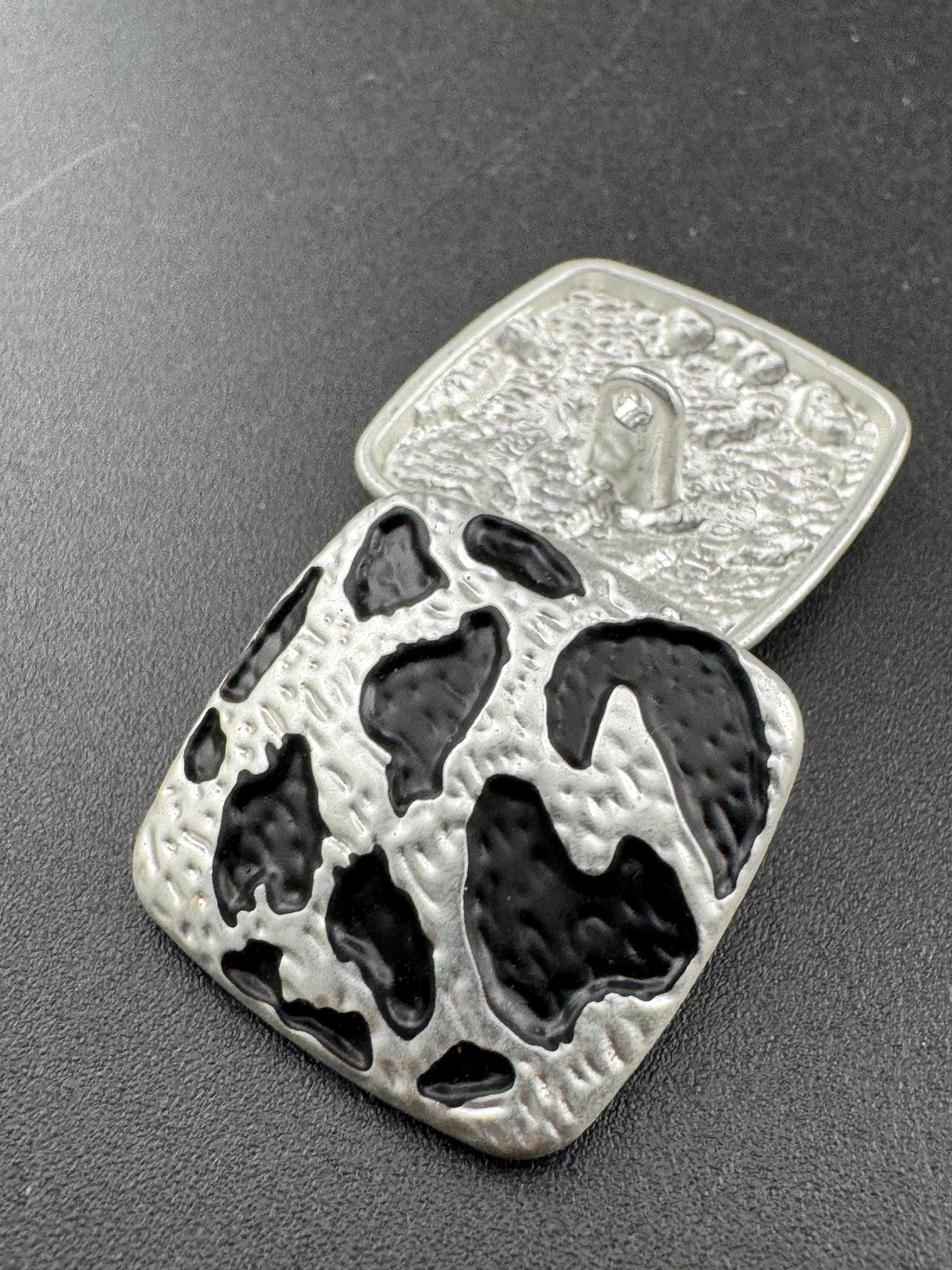 Leopard Print Buttons: 20mm Square, Gold or Silver Tone metal (5 pcs)