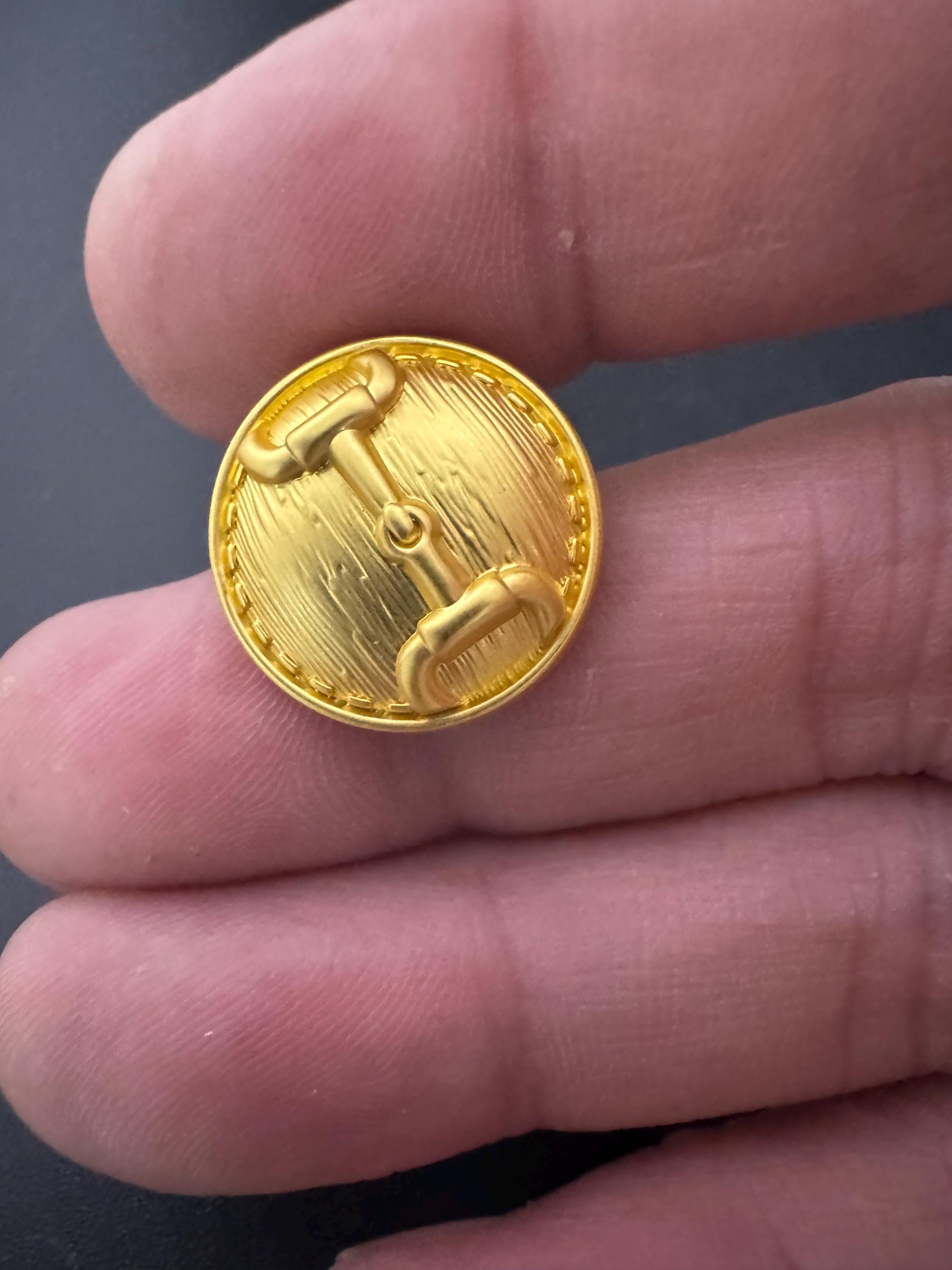 18mm Gold metal snaffle horse bit buttons, domed Set of 5