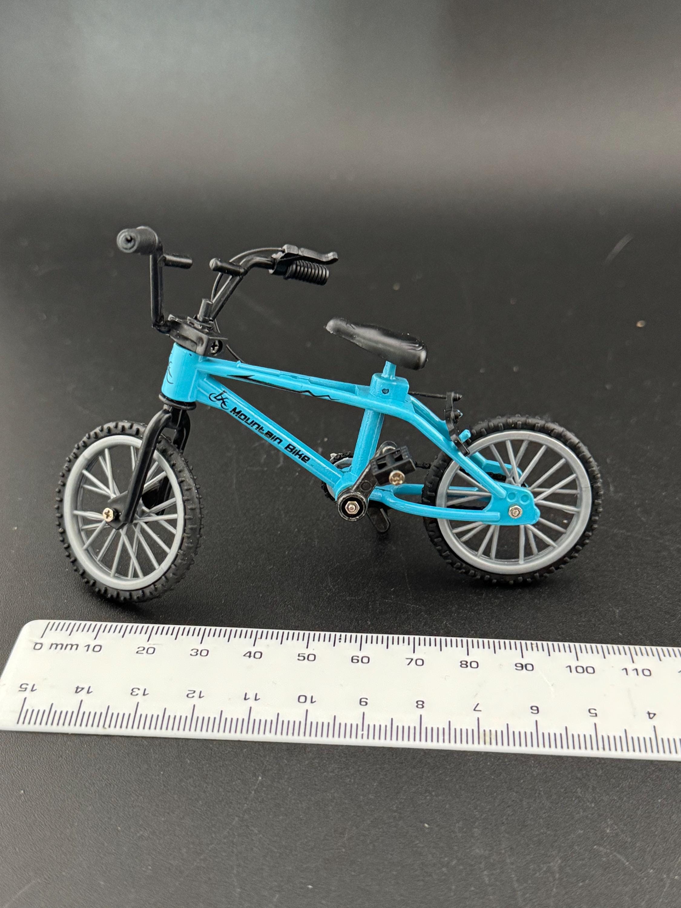 Miniature plastic BLUE mountain bike BMX cake topper decoration