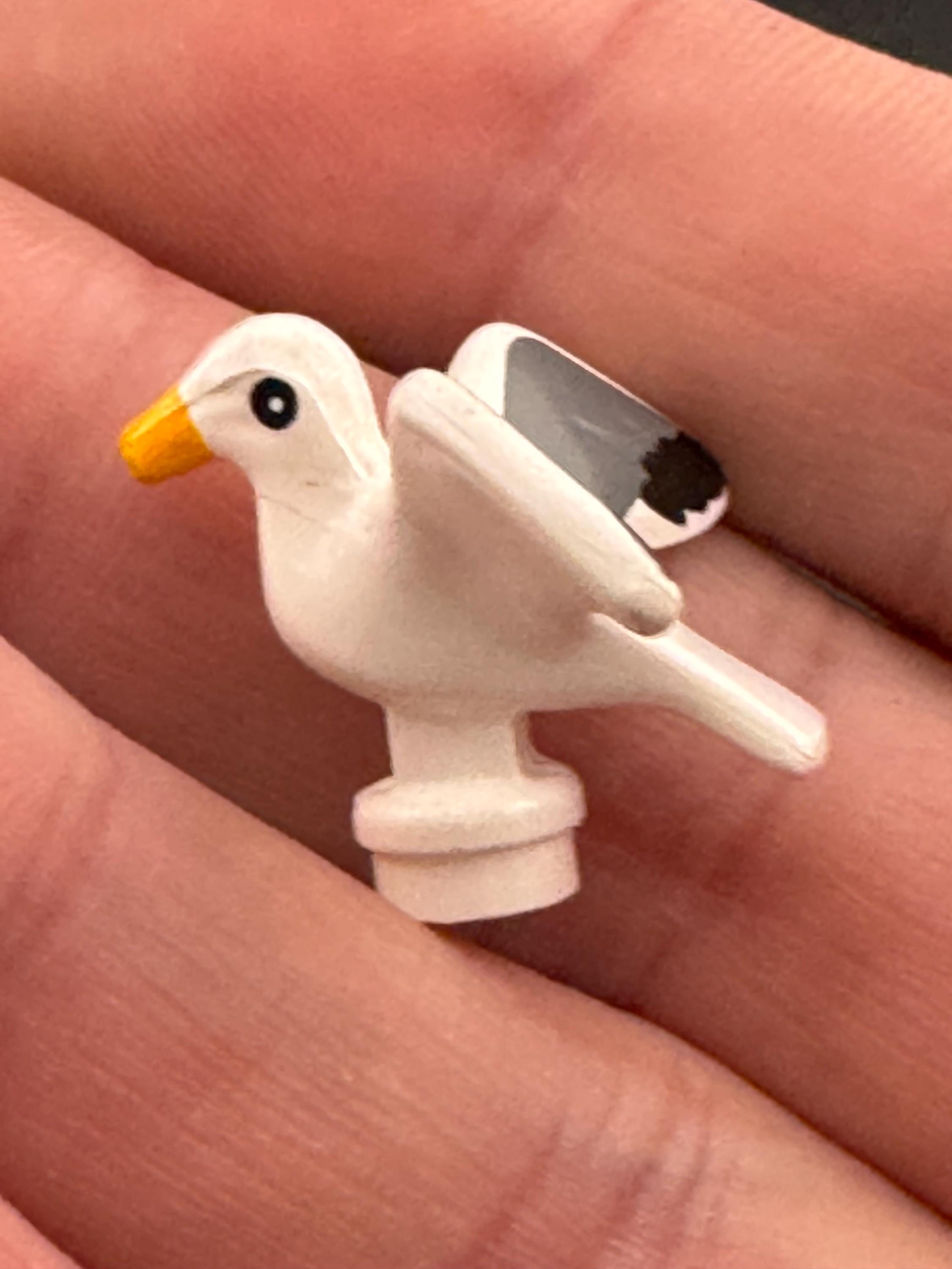 2cm miniature seagull seaside cake topper decoration nautical bird fits building bricks