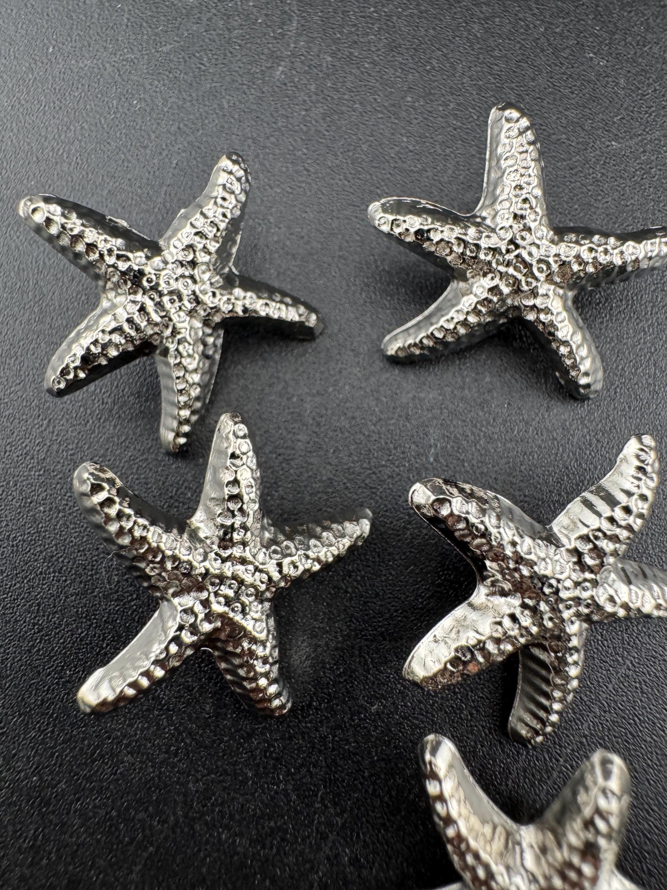 Starfish buttons Pack of 5 pieces 20mm with metal shank nautical style