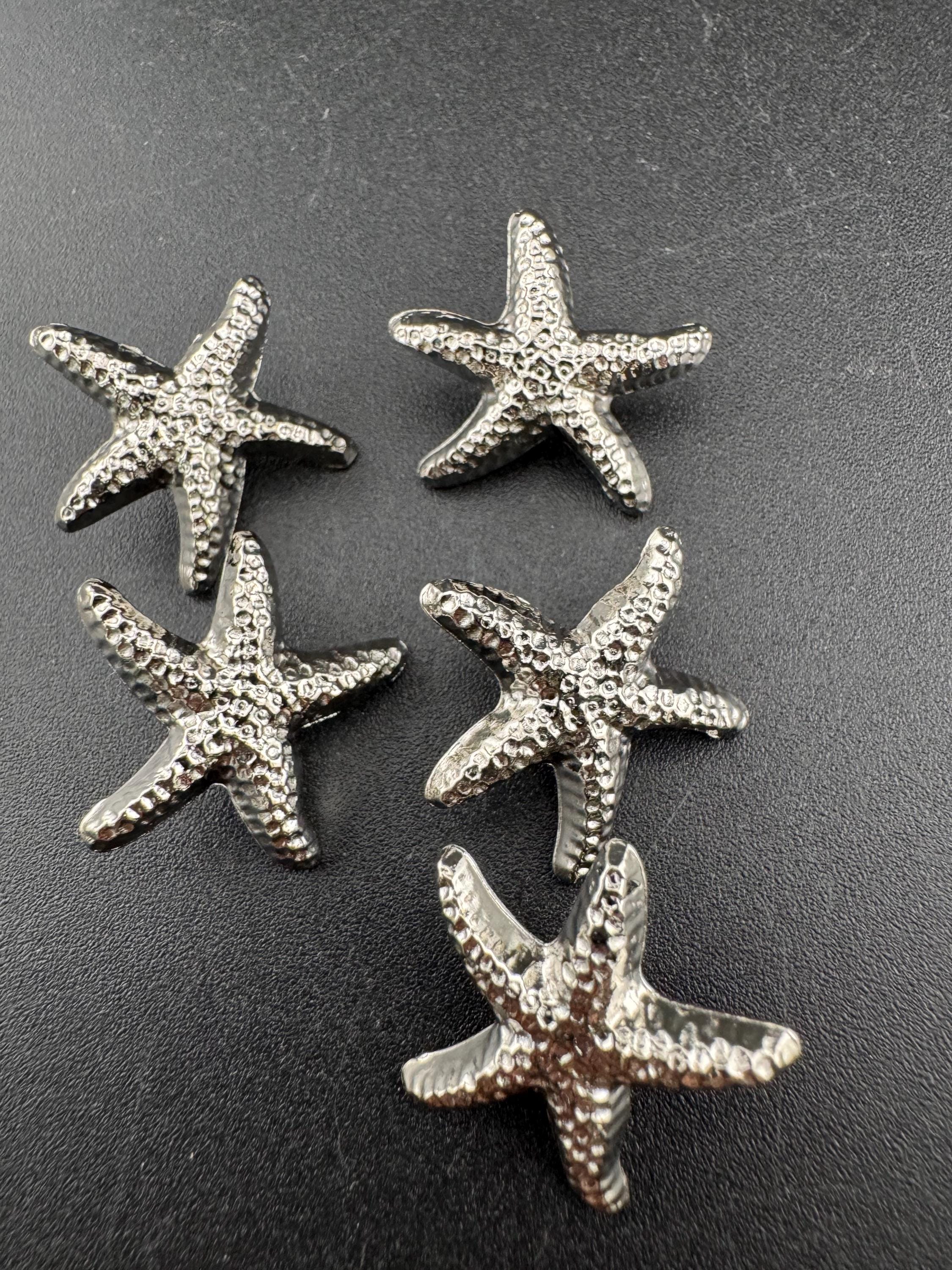 Starfish buttons Pack of 5 pieces 20mm with metal shank nautical style