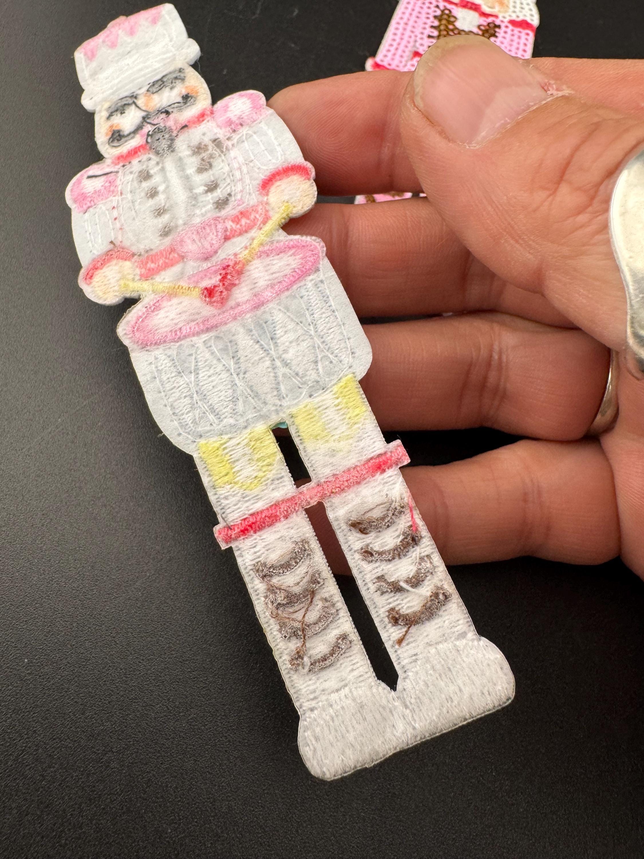 Sequin Nutcracker Soldier Patch: Iron-On Applique (14cm x 5cm)